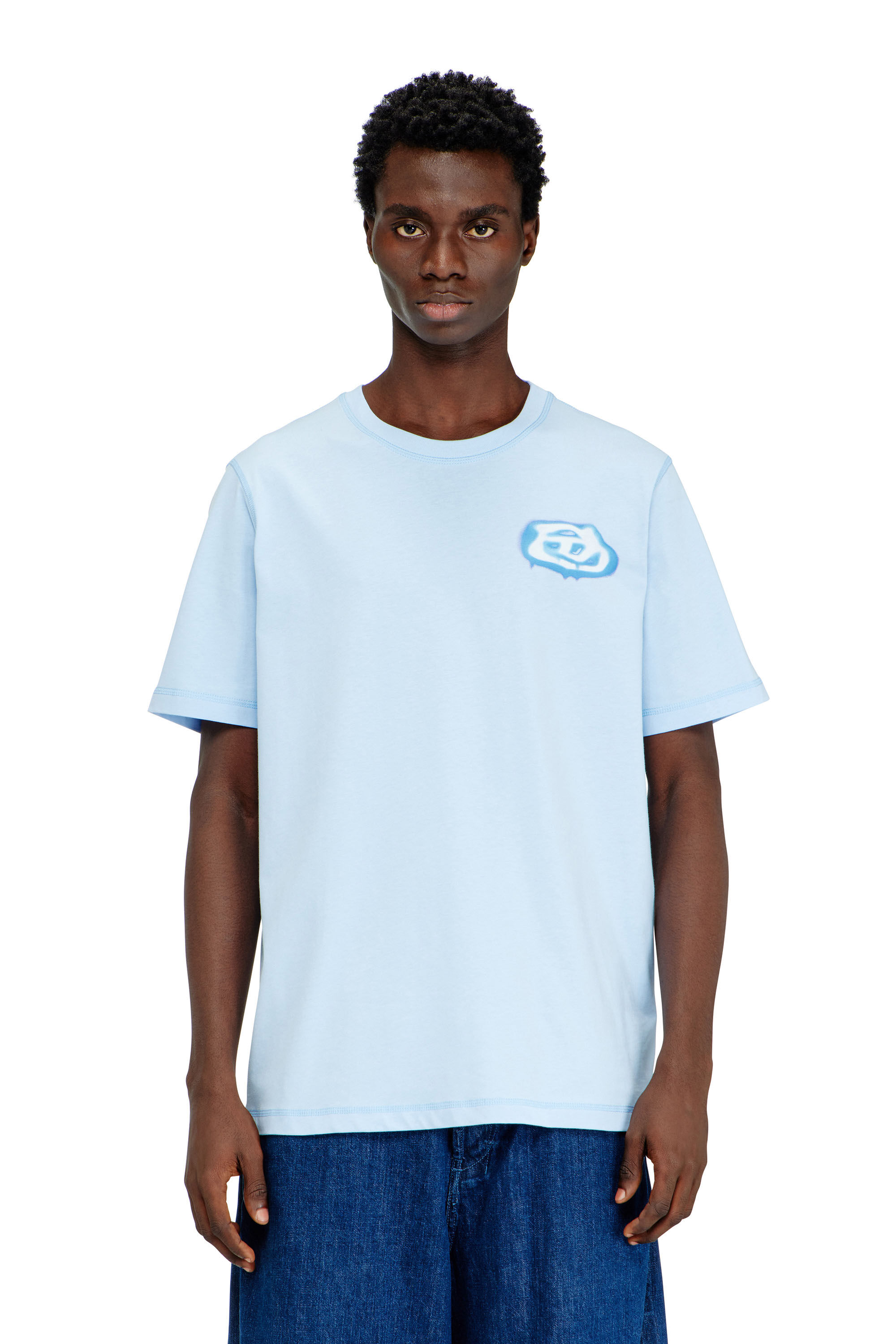 Diesel - T-ADJUST-V7, Man's T-shirt with contrasting stitching in null - 2