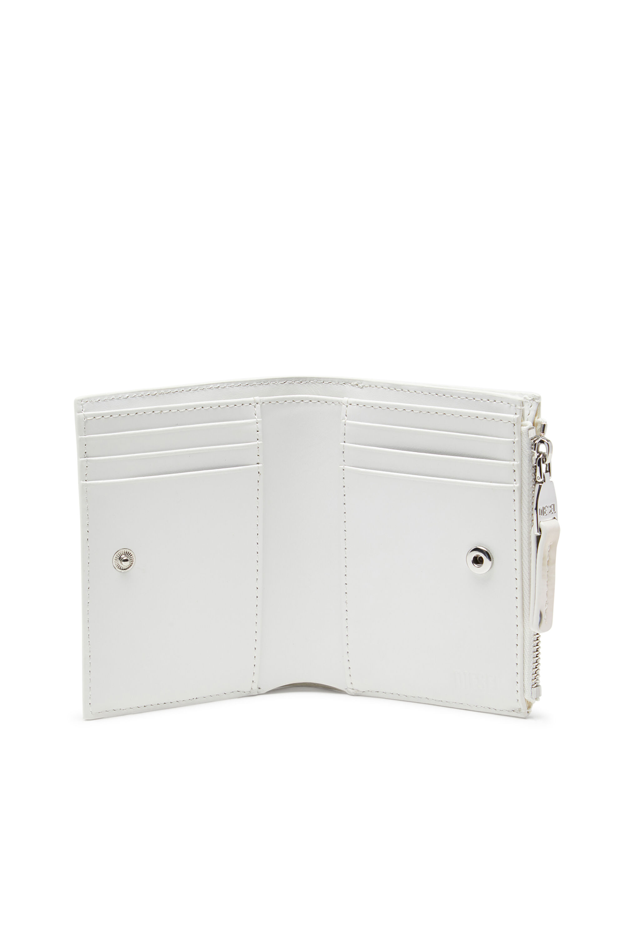 Women's Small wallet in printed glossy PU | White | Diesel