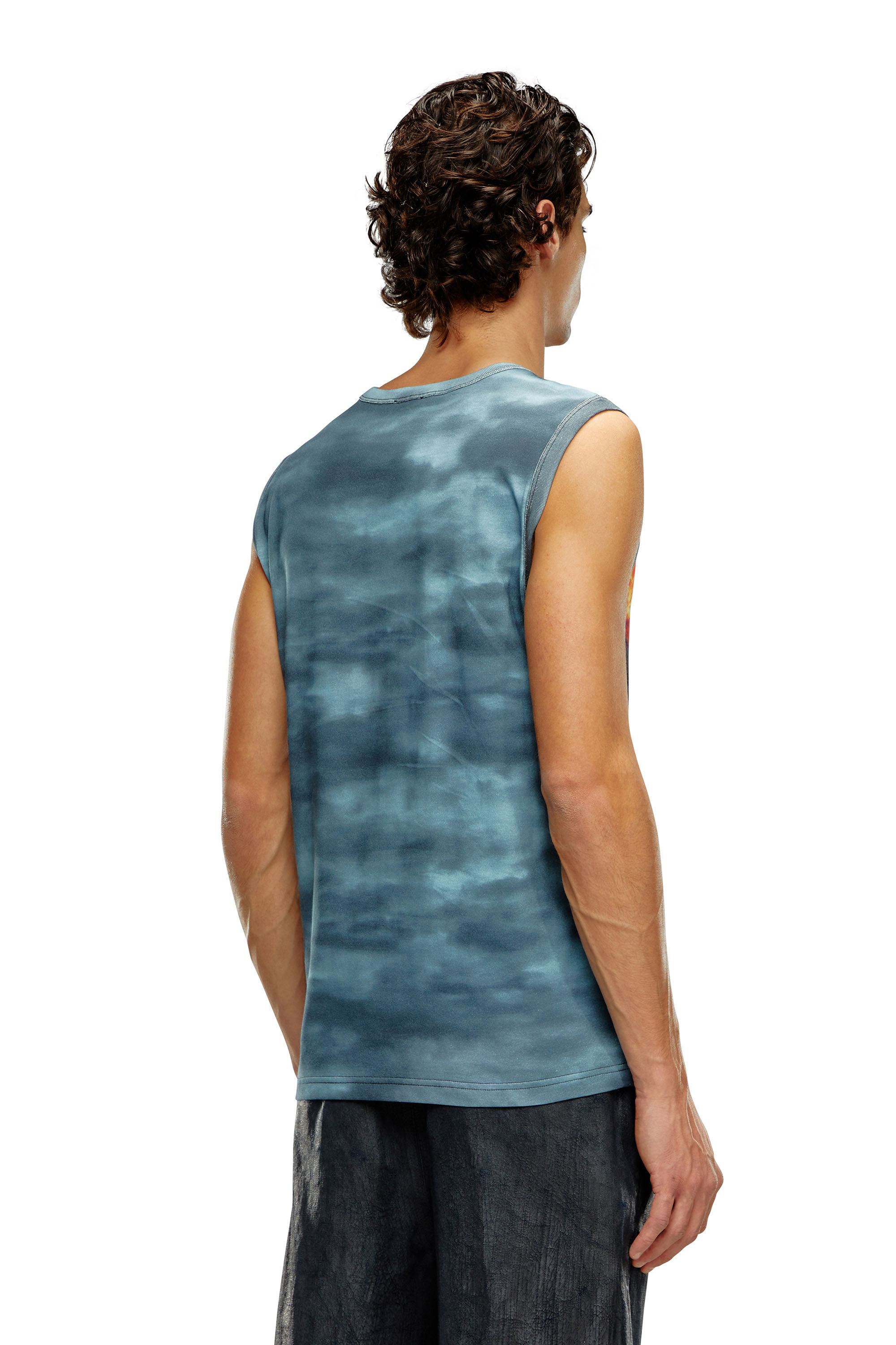 Men's Tank top with burning Oval D poster | Blue | Diesel