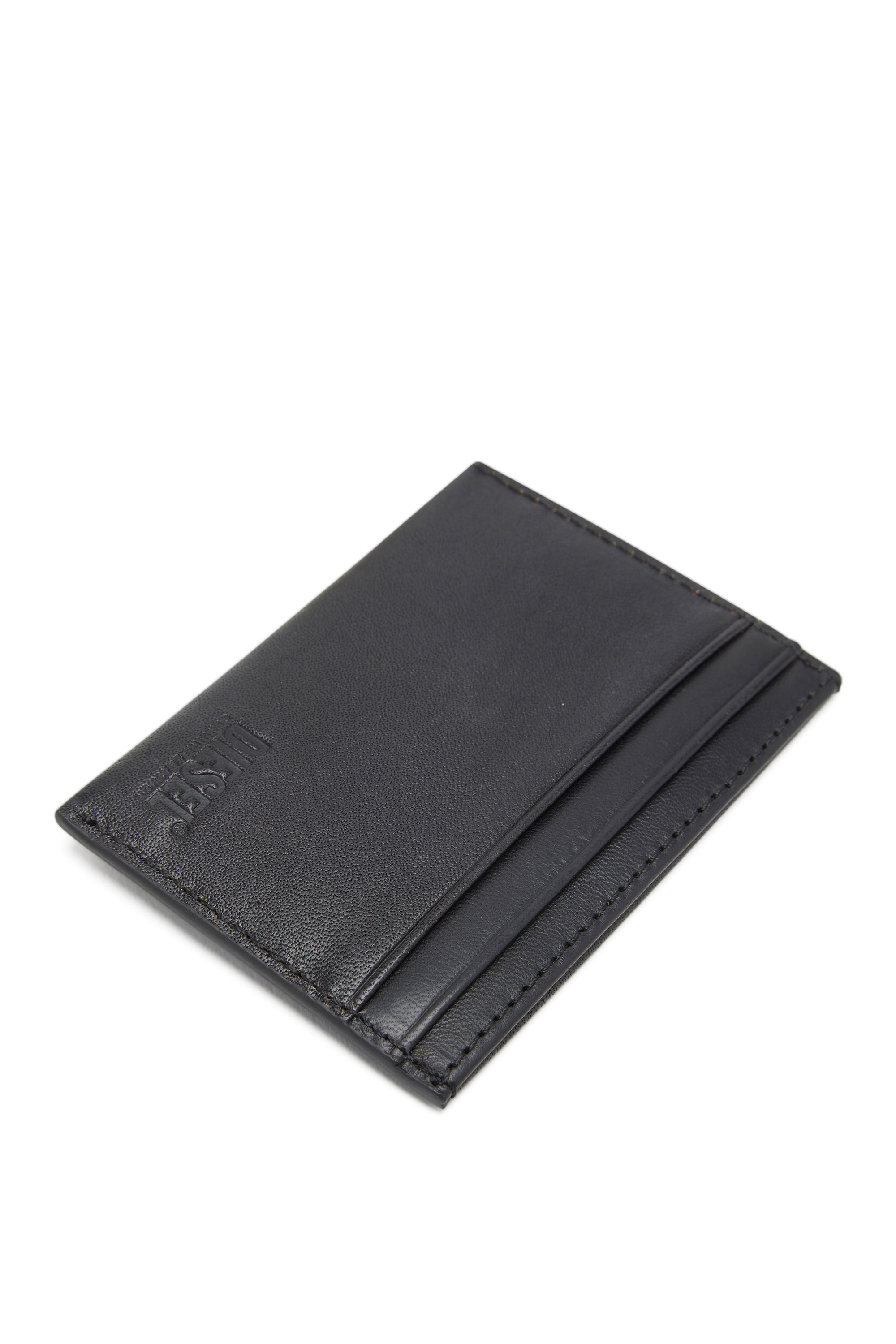 Men's Leather card holder with embossed logo | Diesel