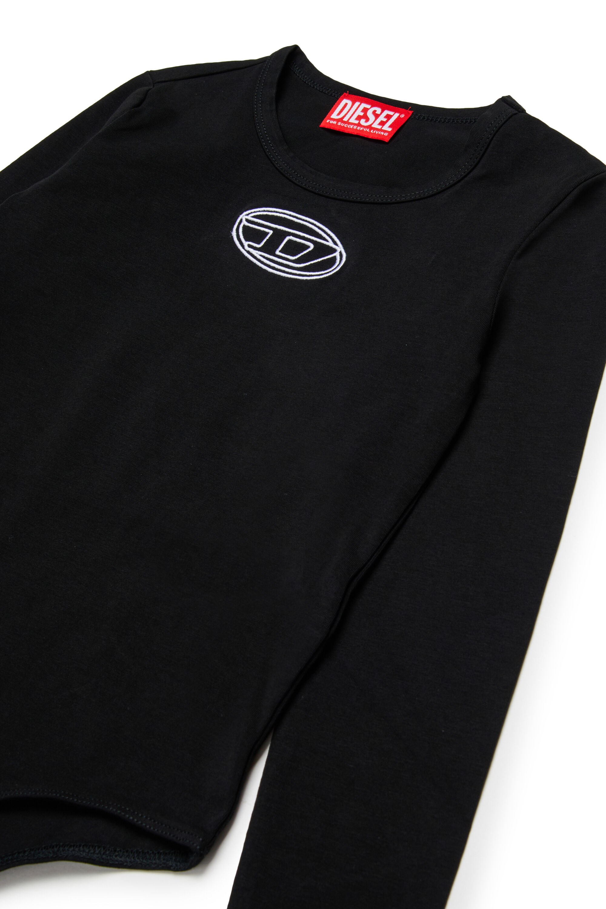 Diesel - BALAT, Woman's Cotton bodysuit with long sleeves in Black - 3
