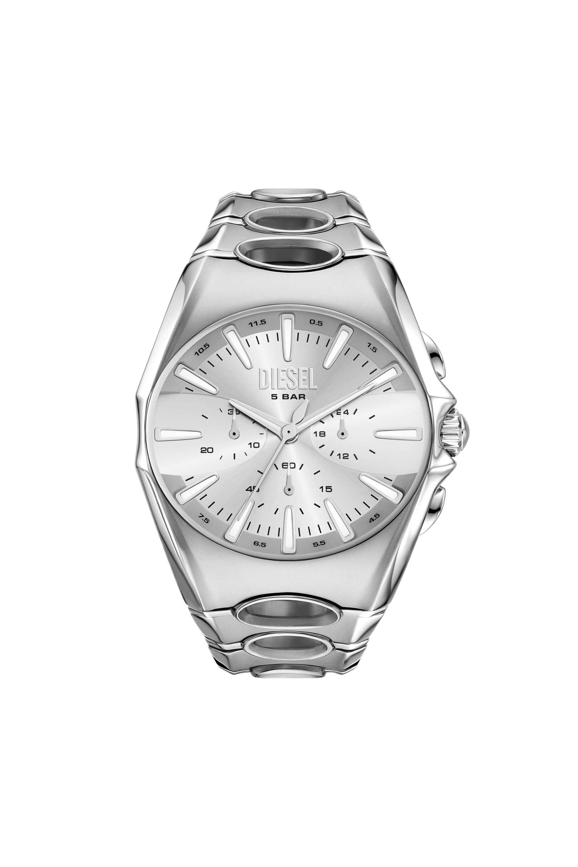 Diesel - DZ4694 WATCH, Man's D-Curve stainless steel watch in Silver - 1