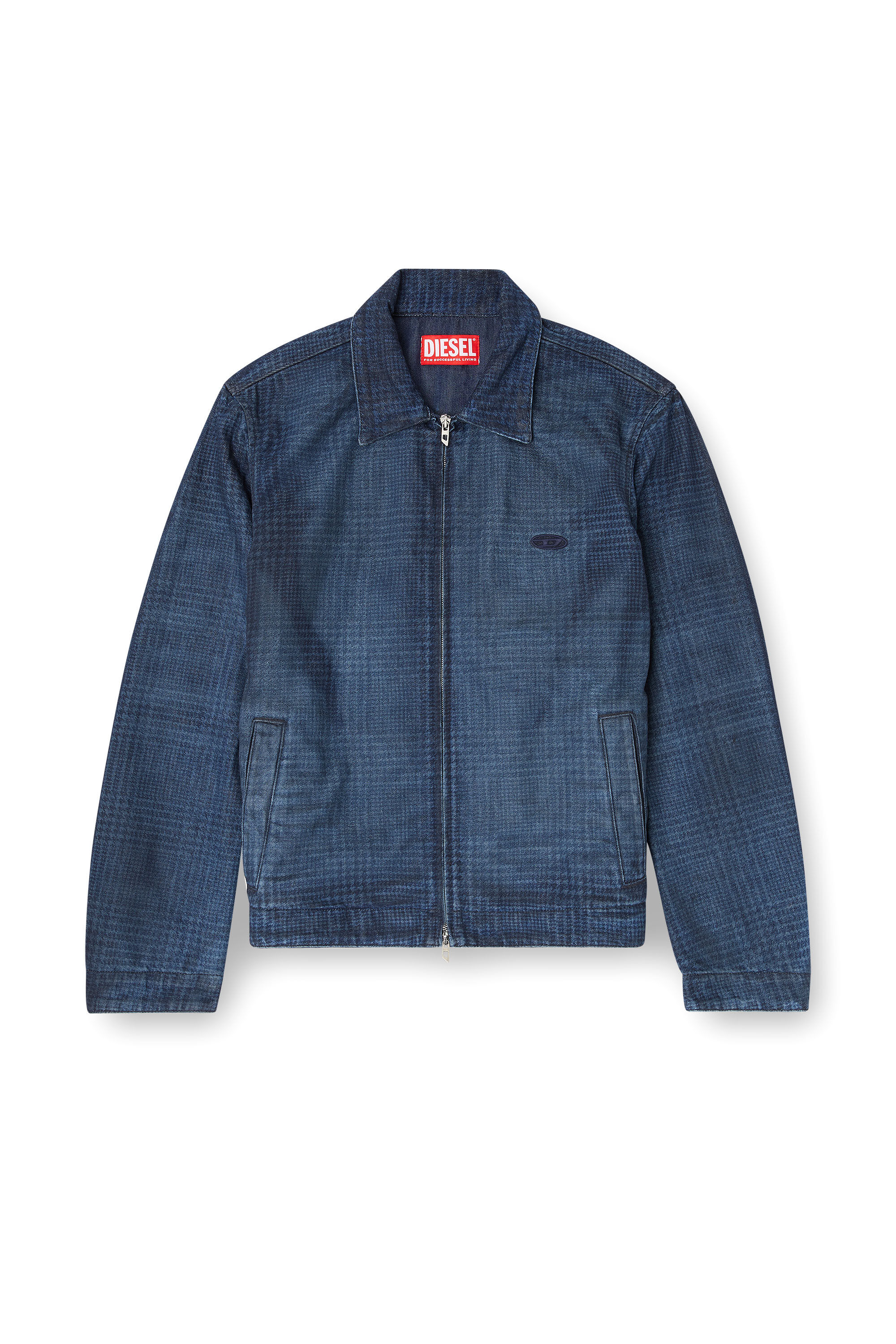 Men's Jacket in Prince of Wales denim | Blue | Diesel TR