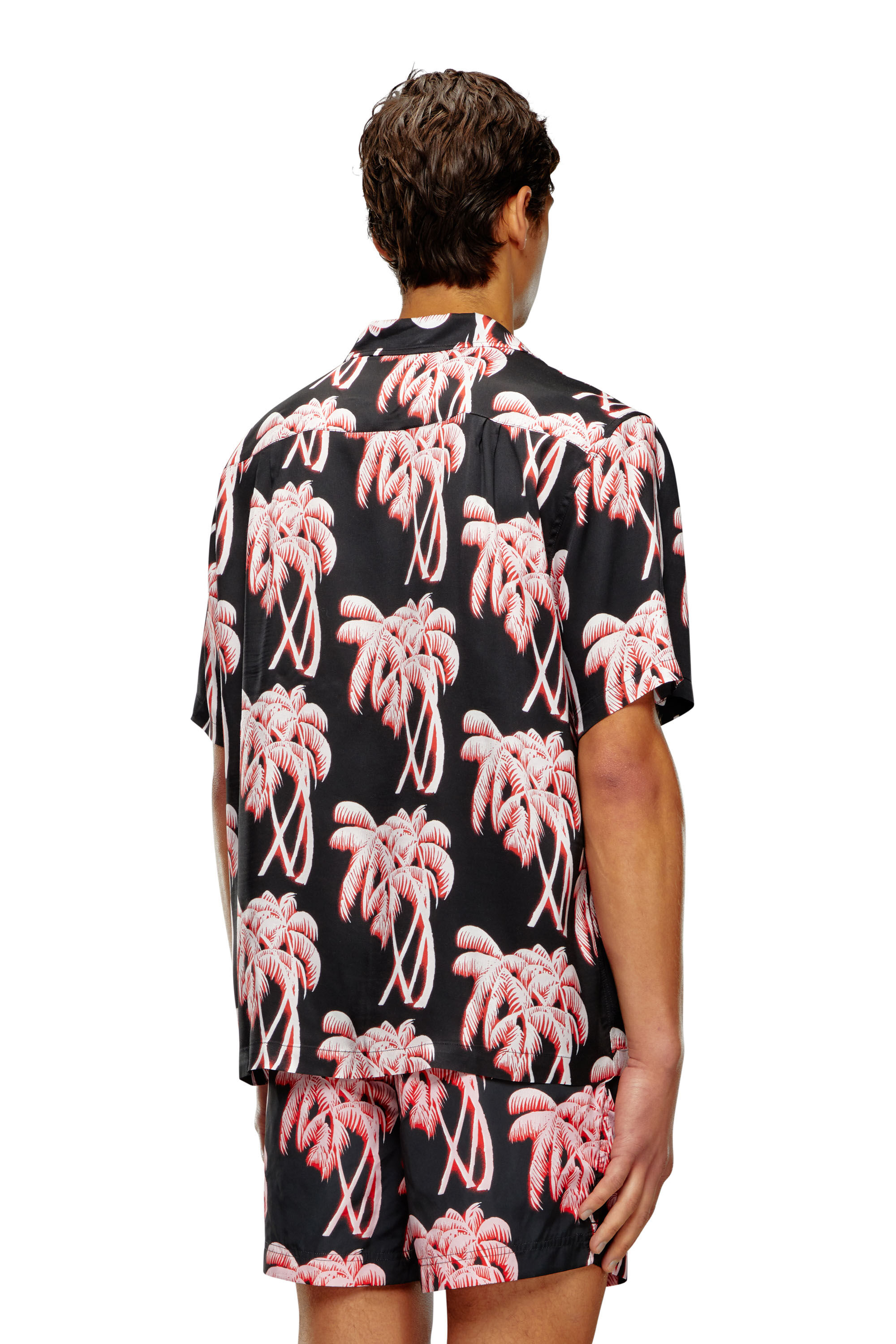 Men's Beach shirt with palm trees print | Multicolor | Diesel