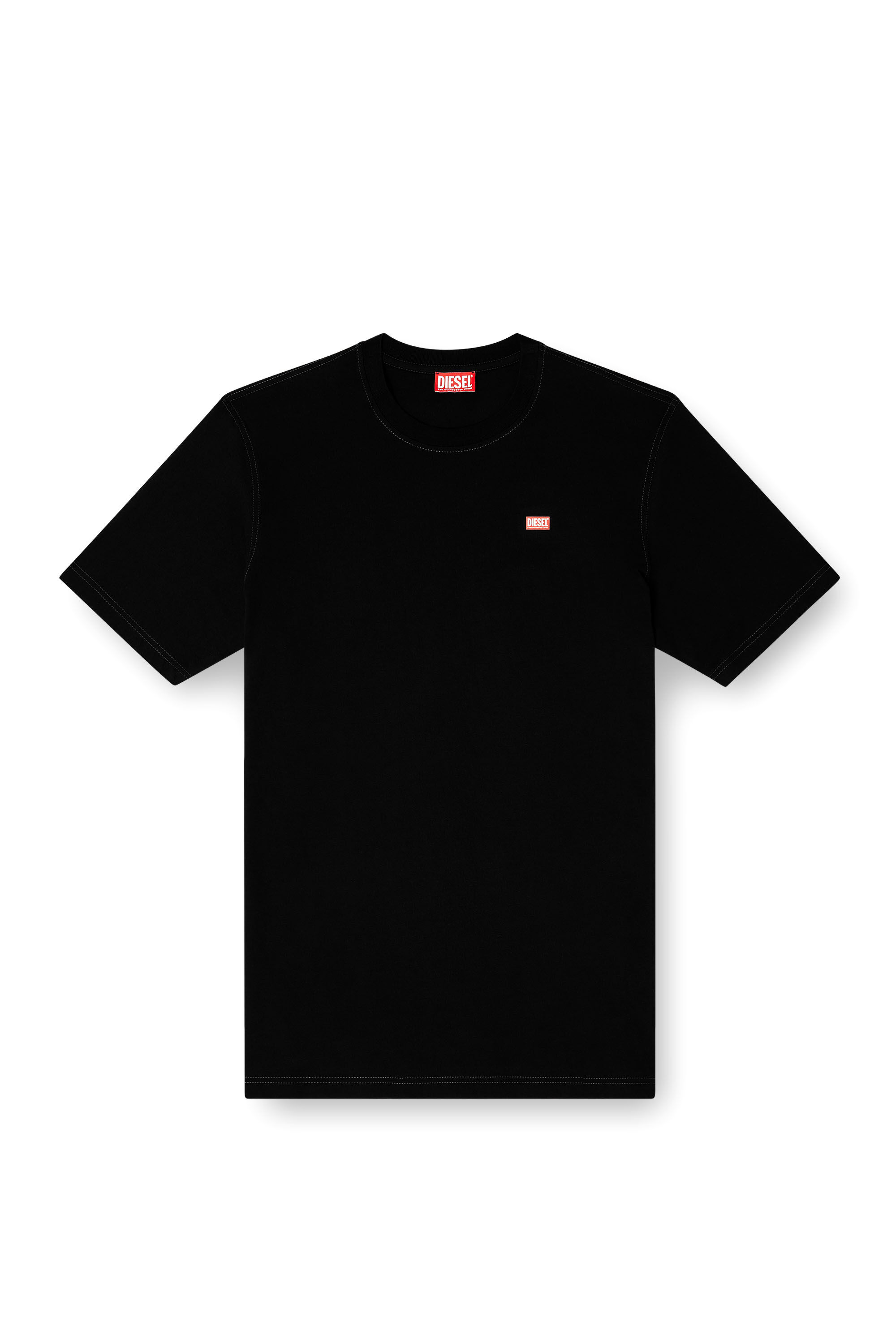 Men's Regular T-shirt with Diesel patch and photo print | Black