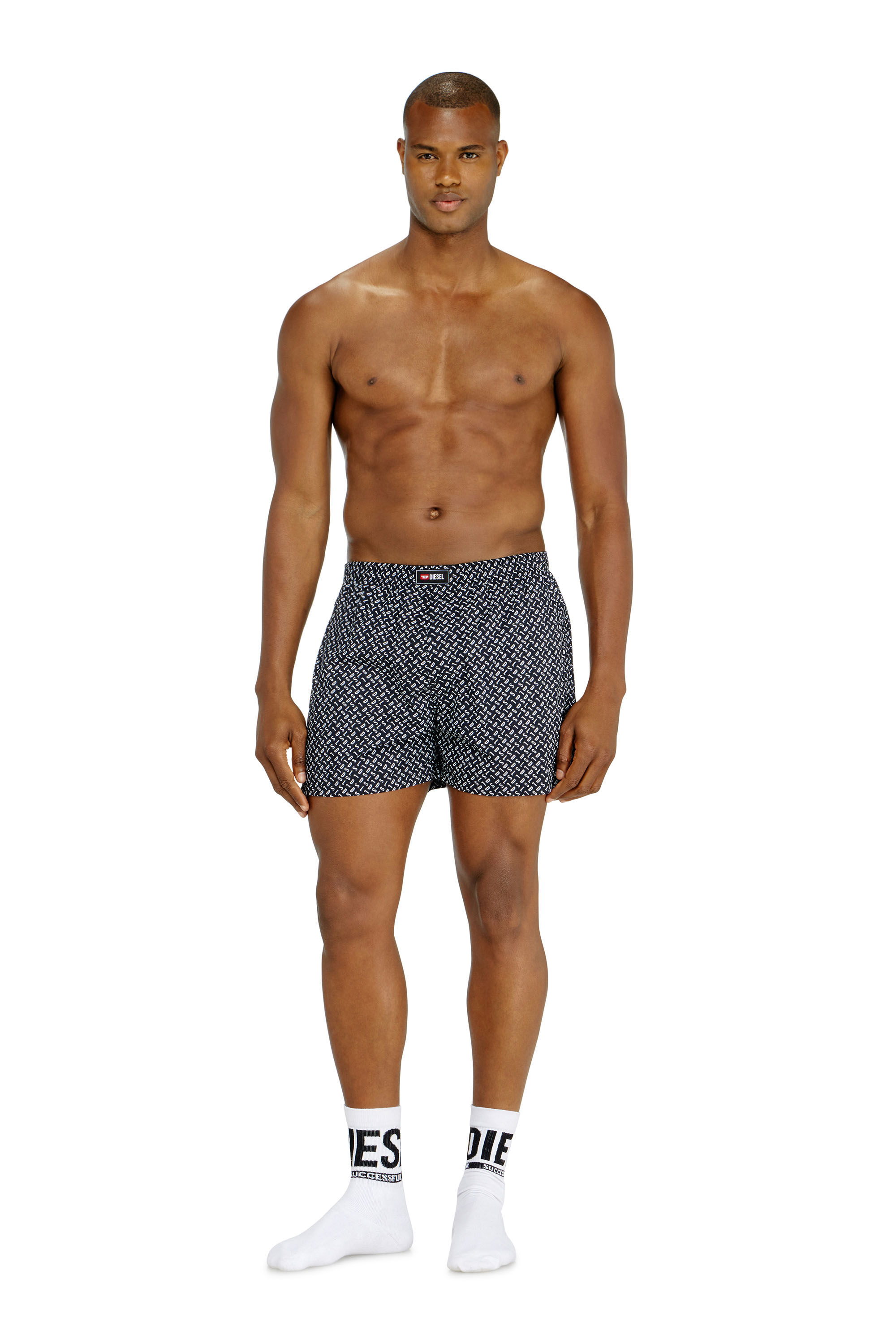 Diesel - RYAN-D-CORE-3PACK, Man's Three-pack cotton boxers solid and all-over DSL print in Multicolor - 1