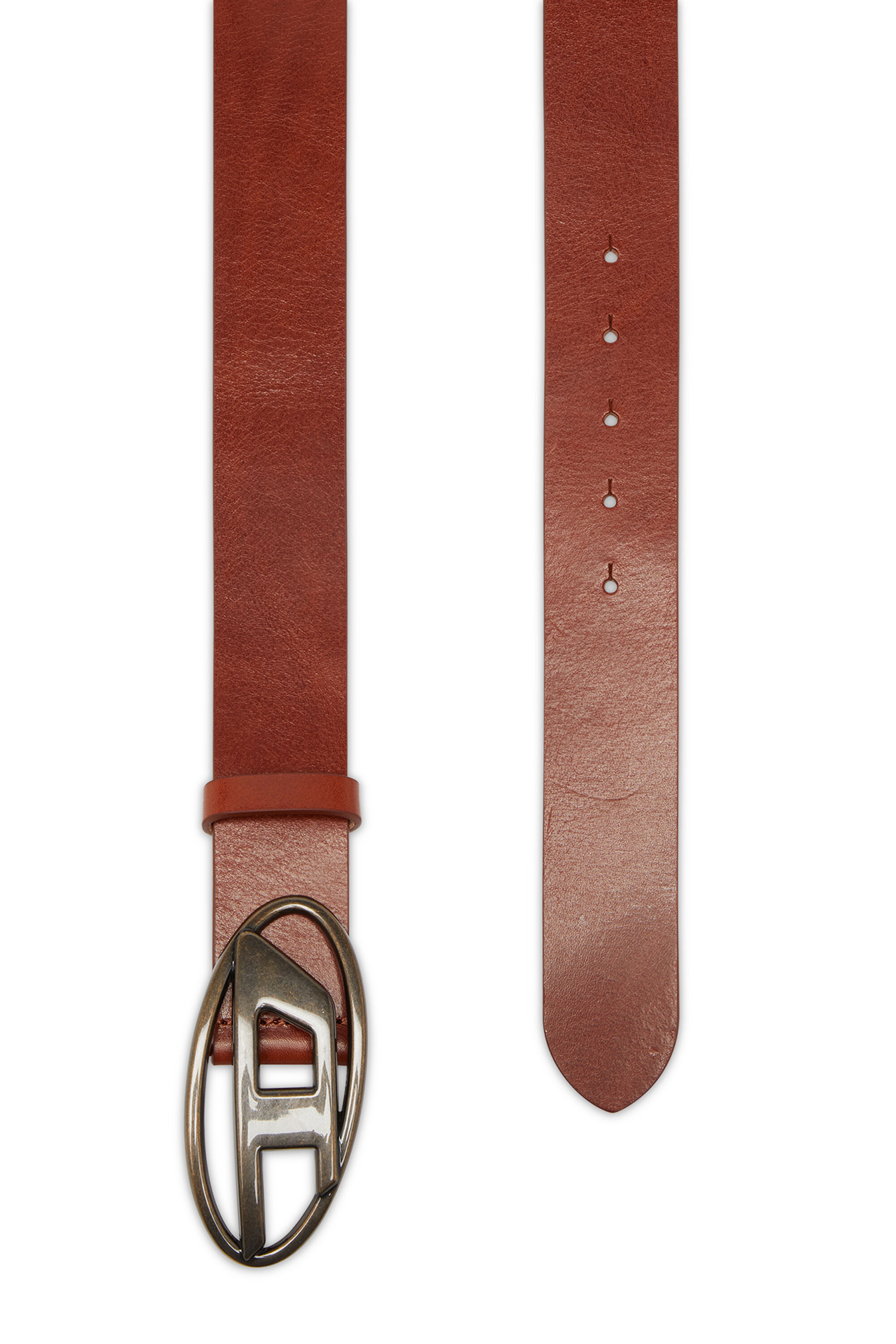 B-1DR: Leather Belt with silver D logo buckle | Diesel