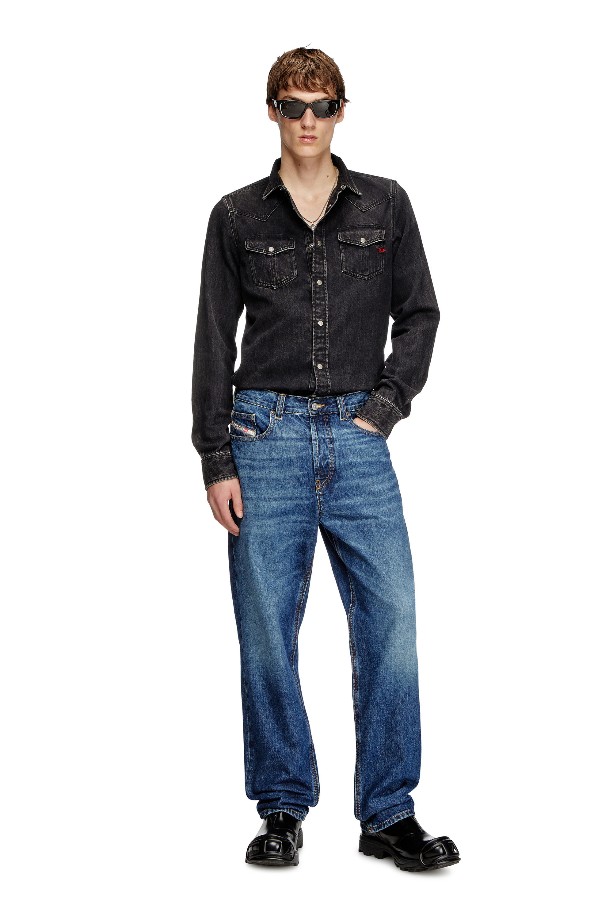 Men's Overshirt in Tencel denim | Black | Diesel