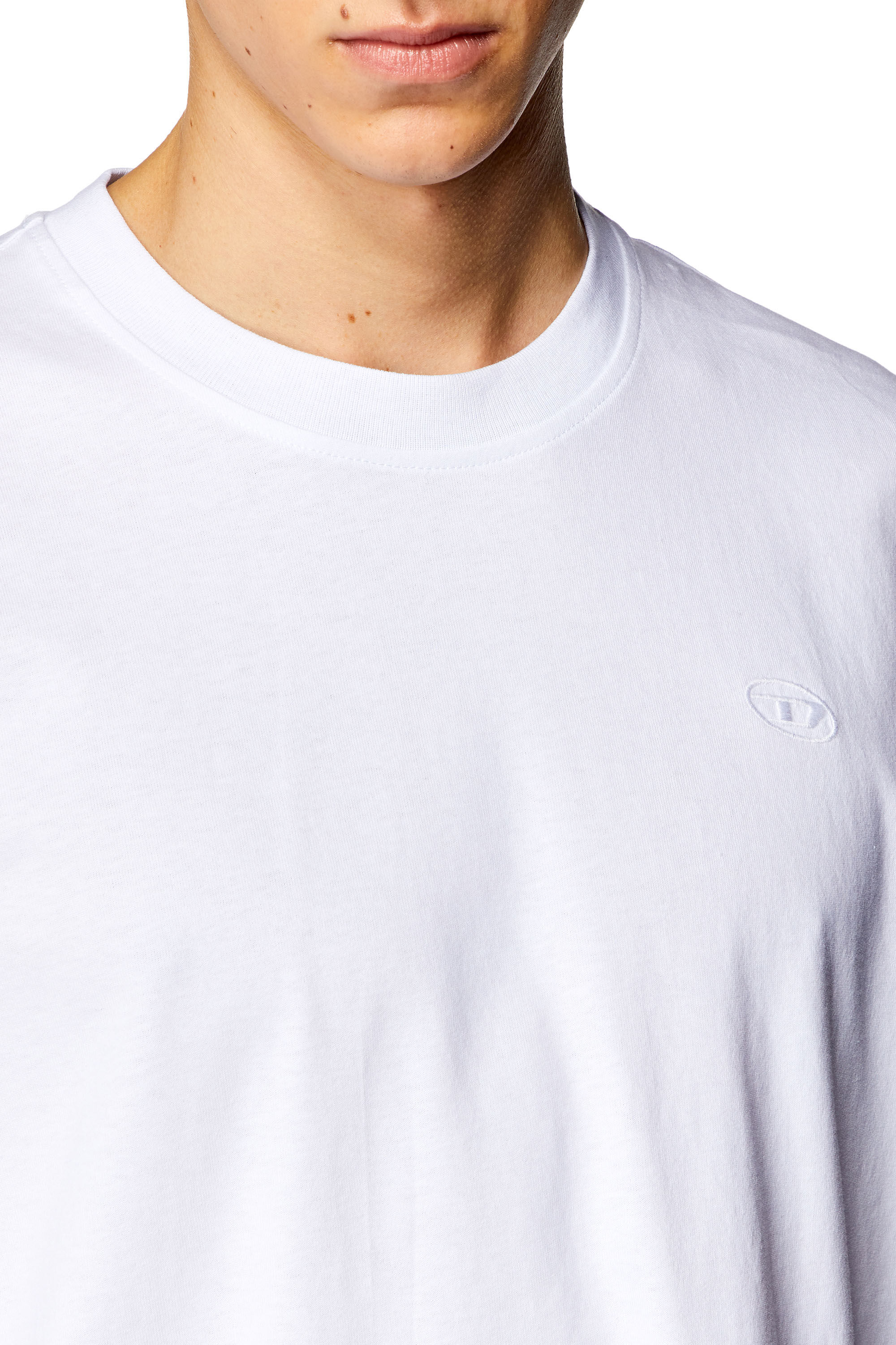 Men's oversized T-shirt with maxi oval D embroidery | Diesel