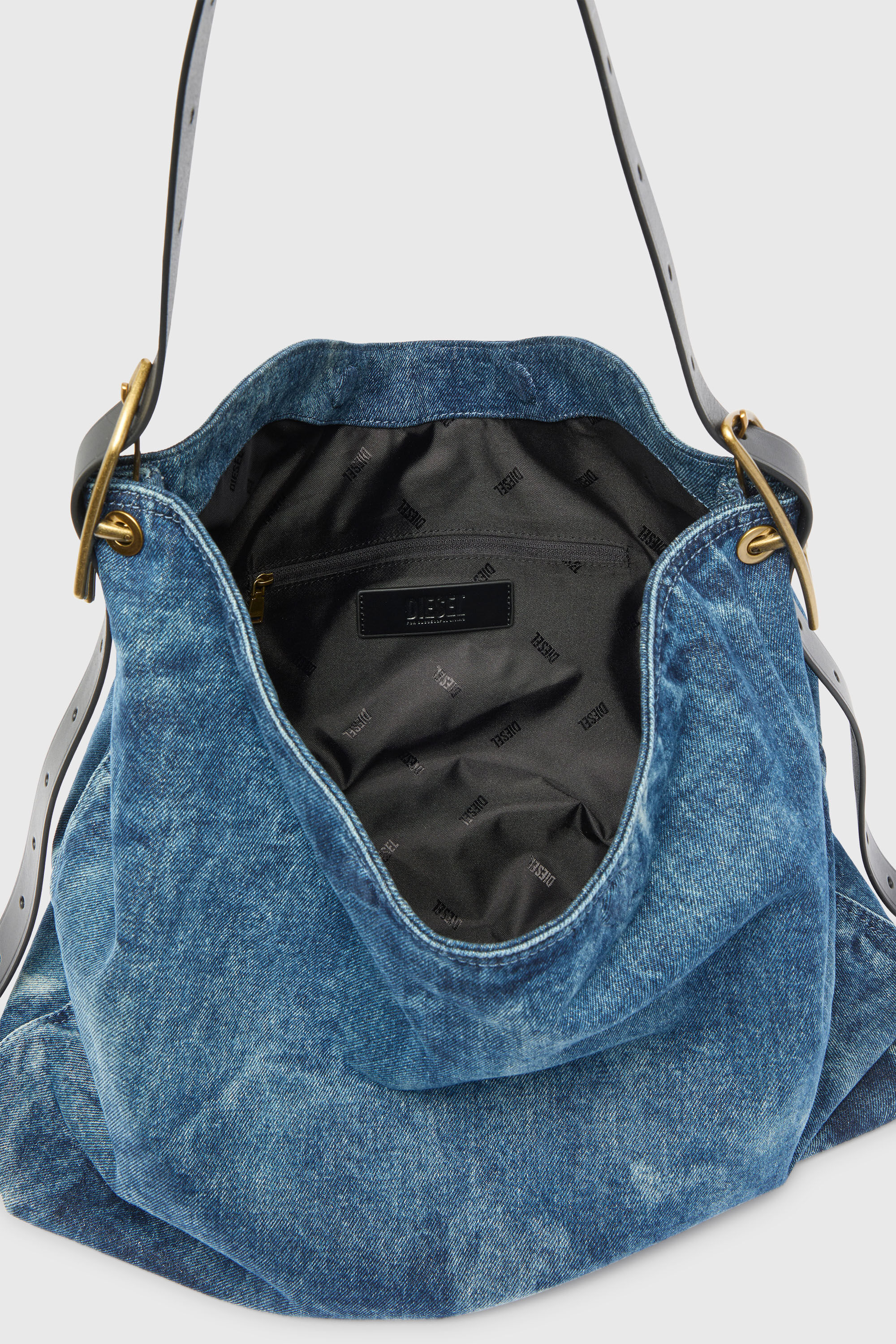 Women's D-Line-Denim hobo bag | Blue | Diesel {{Country}}
