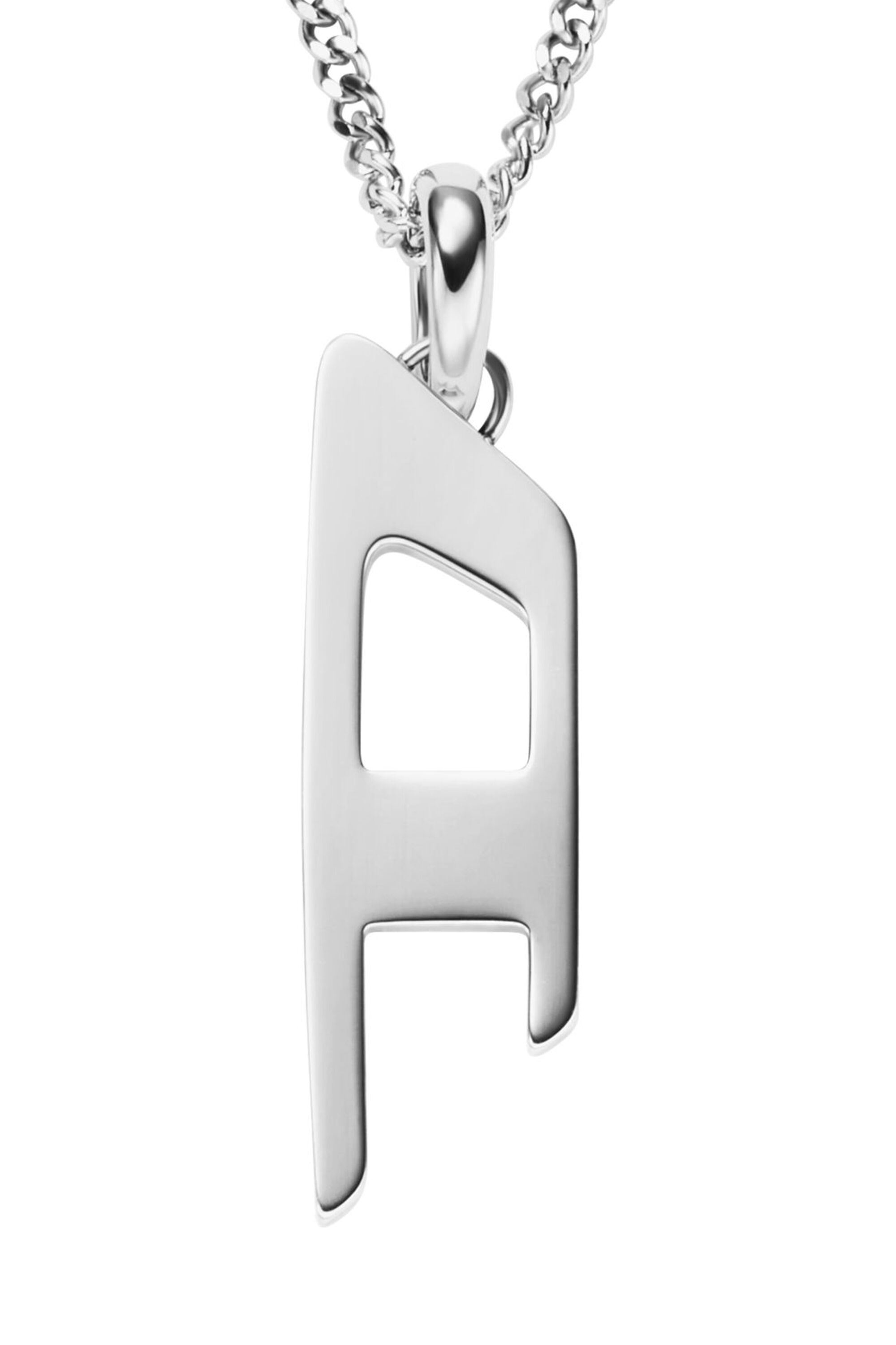 Women's Stainless steel d logo pendant necklace | Silver | Diesel