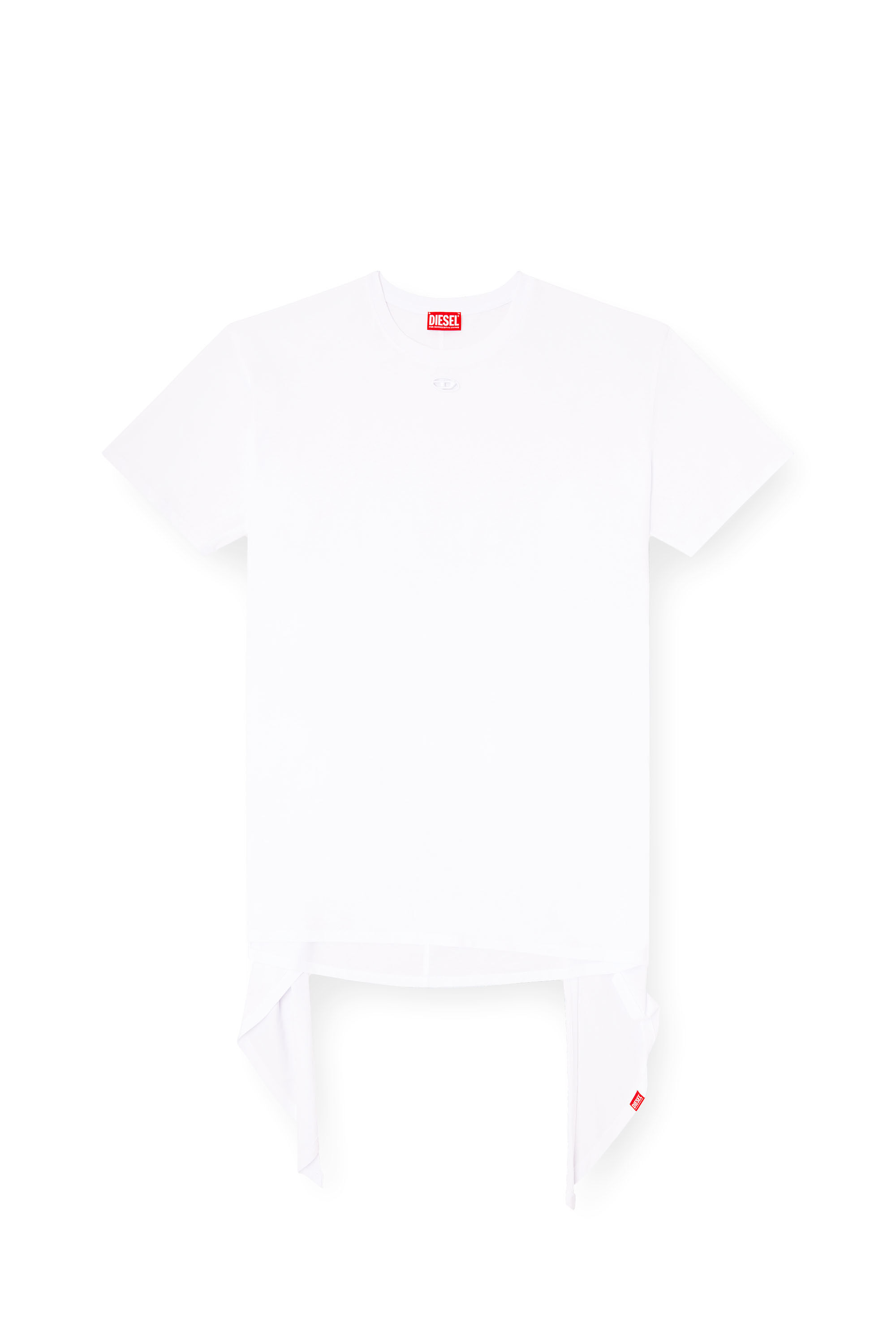 Women's T-shirt dress with tie front | White | Diesel