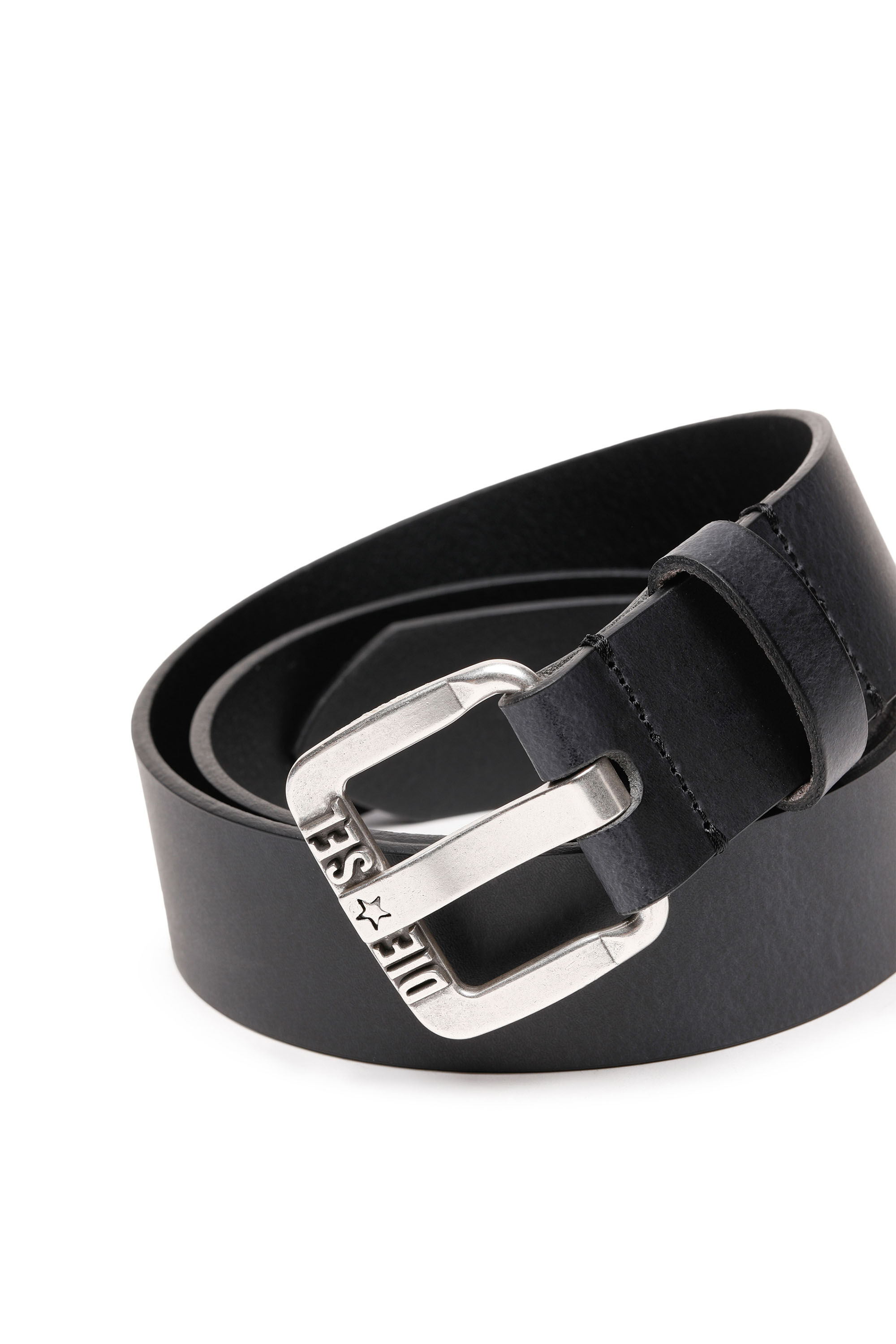B-STAR II Man: Leather belt with metal star logo buckle | Diesel