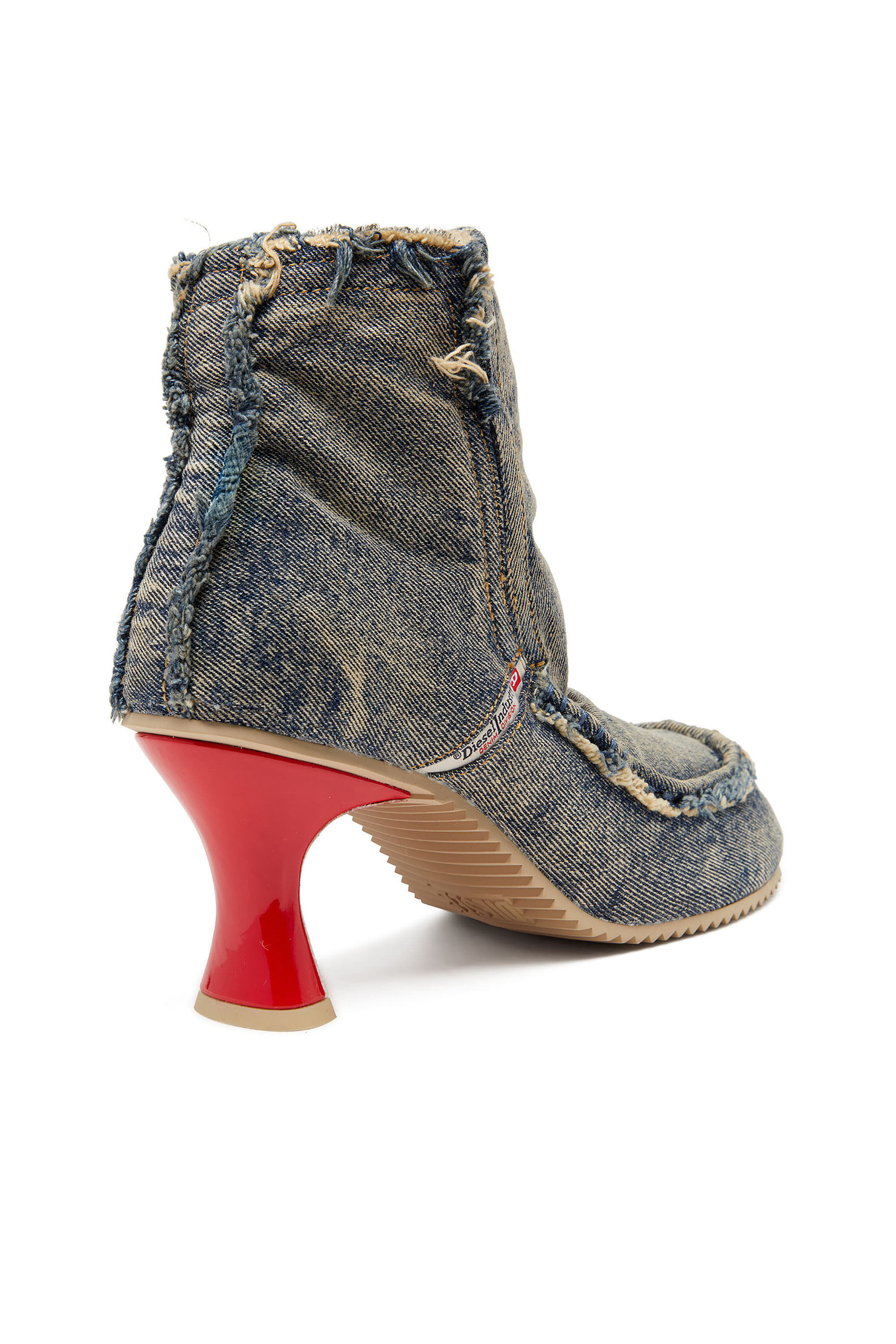 Women's D-Woodstock - Denim boots with heel | Blue | Diesel