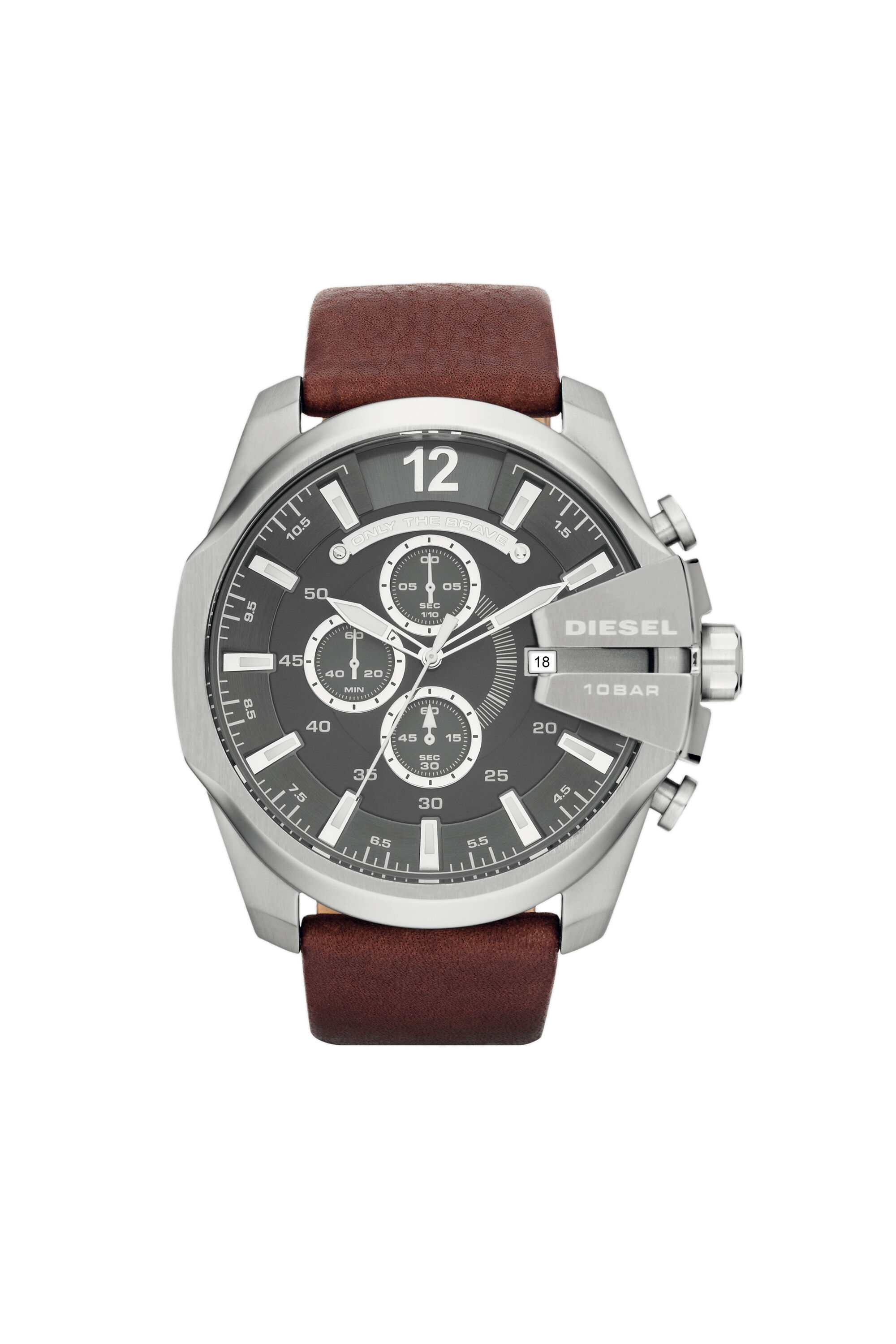 DZ4290 Man: Mega Chief brown leather watch | Diesel