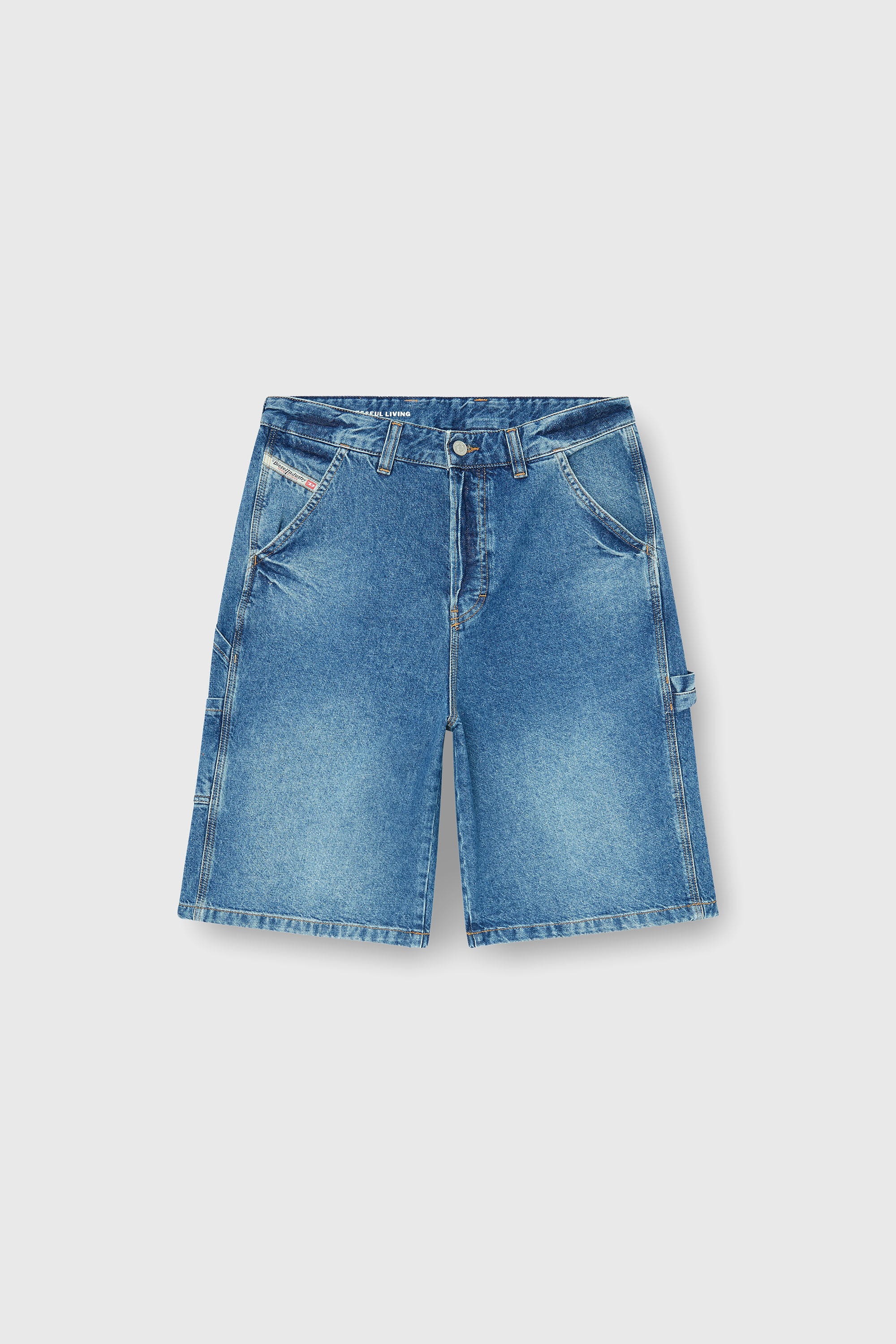 Diesel - D-LIVERY-W-SHORT, Man's Utility-style denim shorts in Medium blue - 2