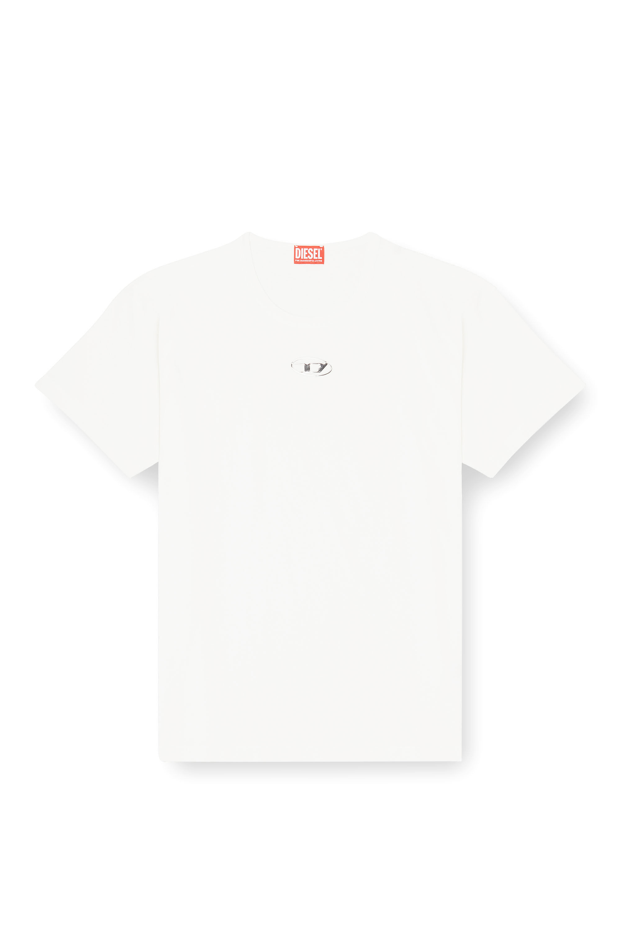 Diesel - T-NORM-IOD, Man's Light cotton T-shirt with metallic Oval D logo in White - 2