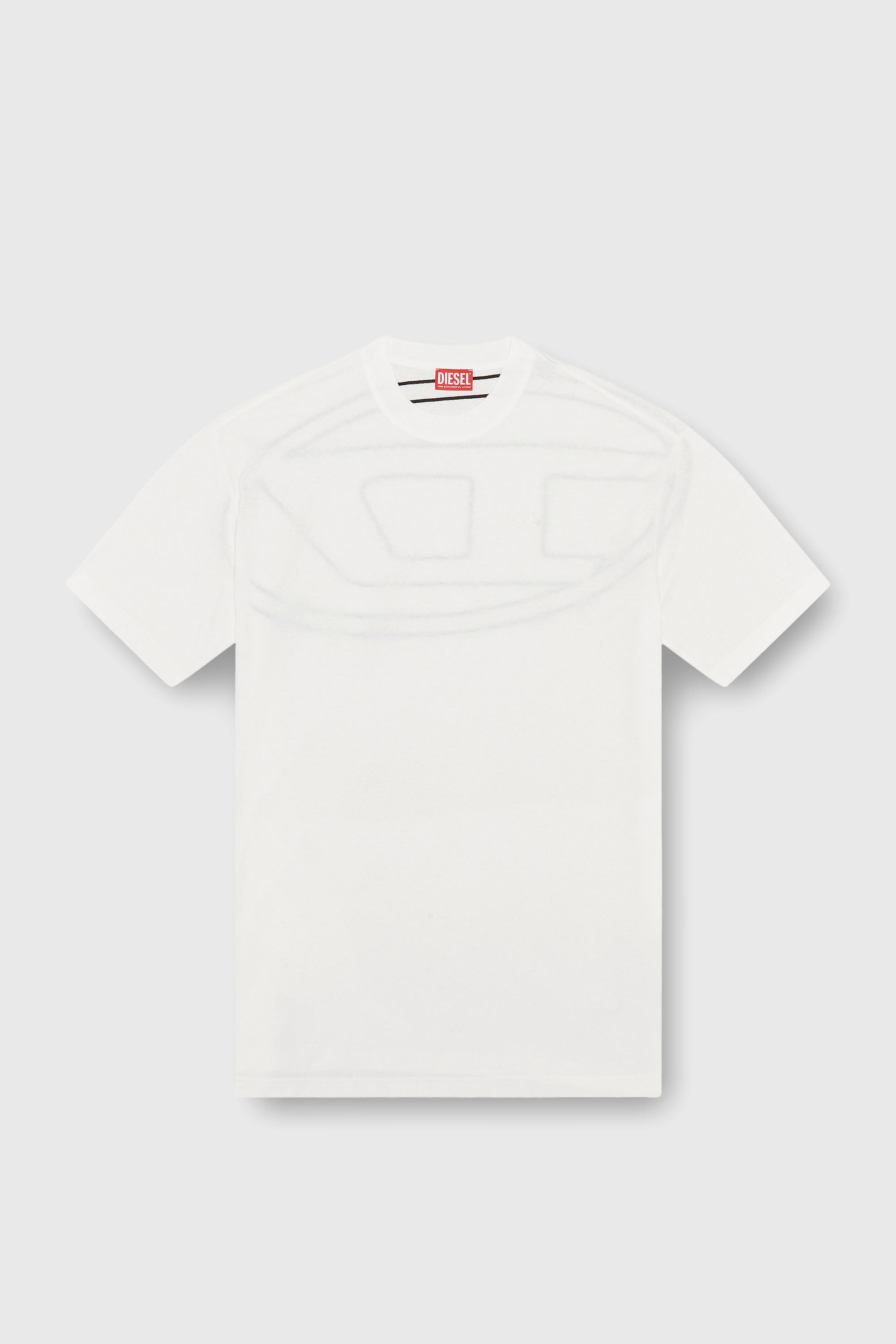 Men's oversized T-shirt with oval D embroidery | White | Diesel