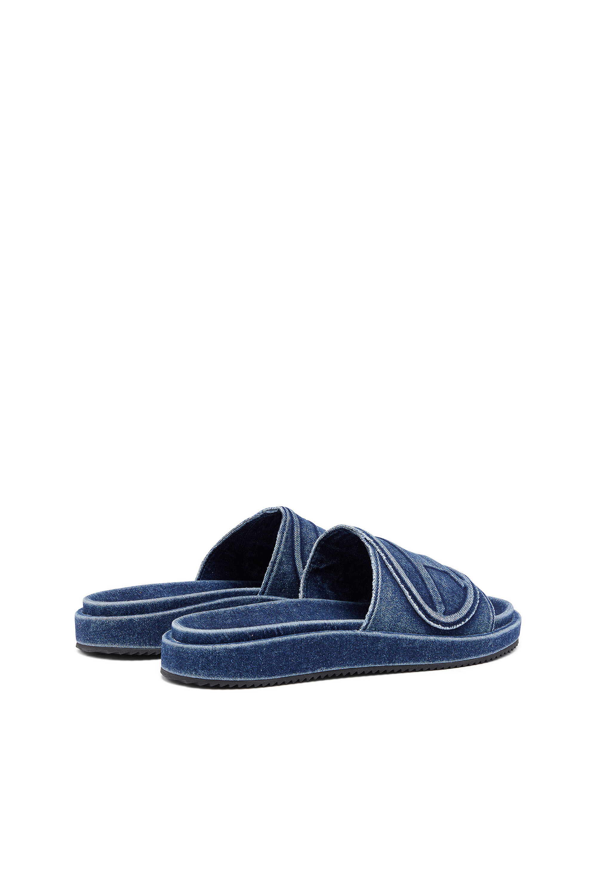 Women s Sa Slide D Oval Denim slides with embossed strap SA