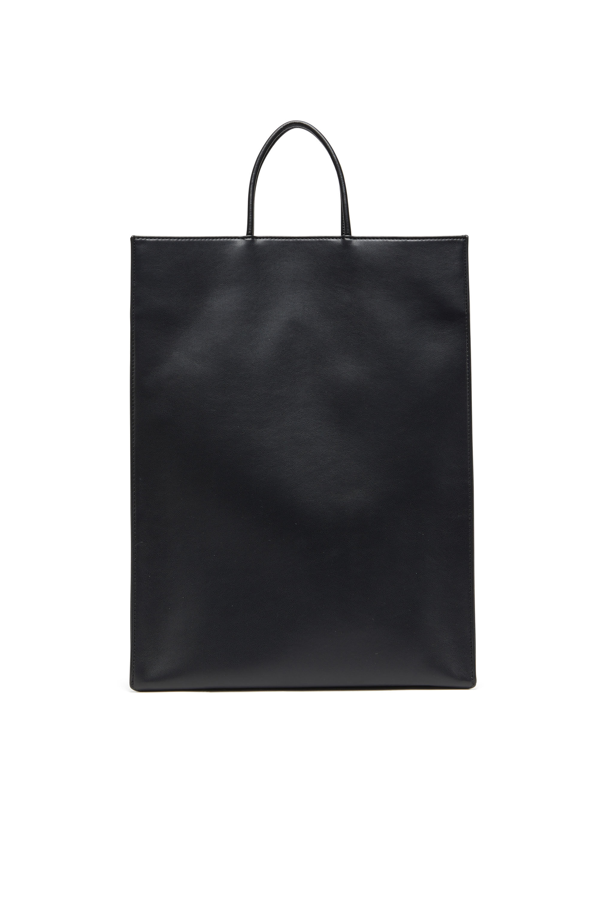 Women's Dsl 3D L-Large PU tote bag with embossed logo | Black | Diesel