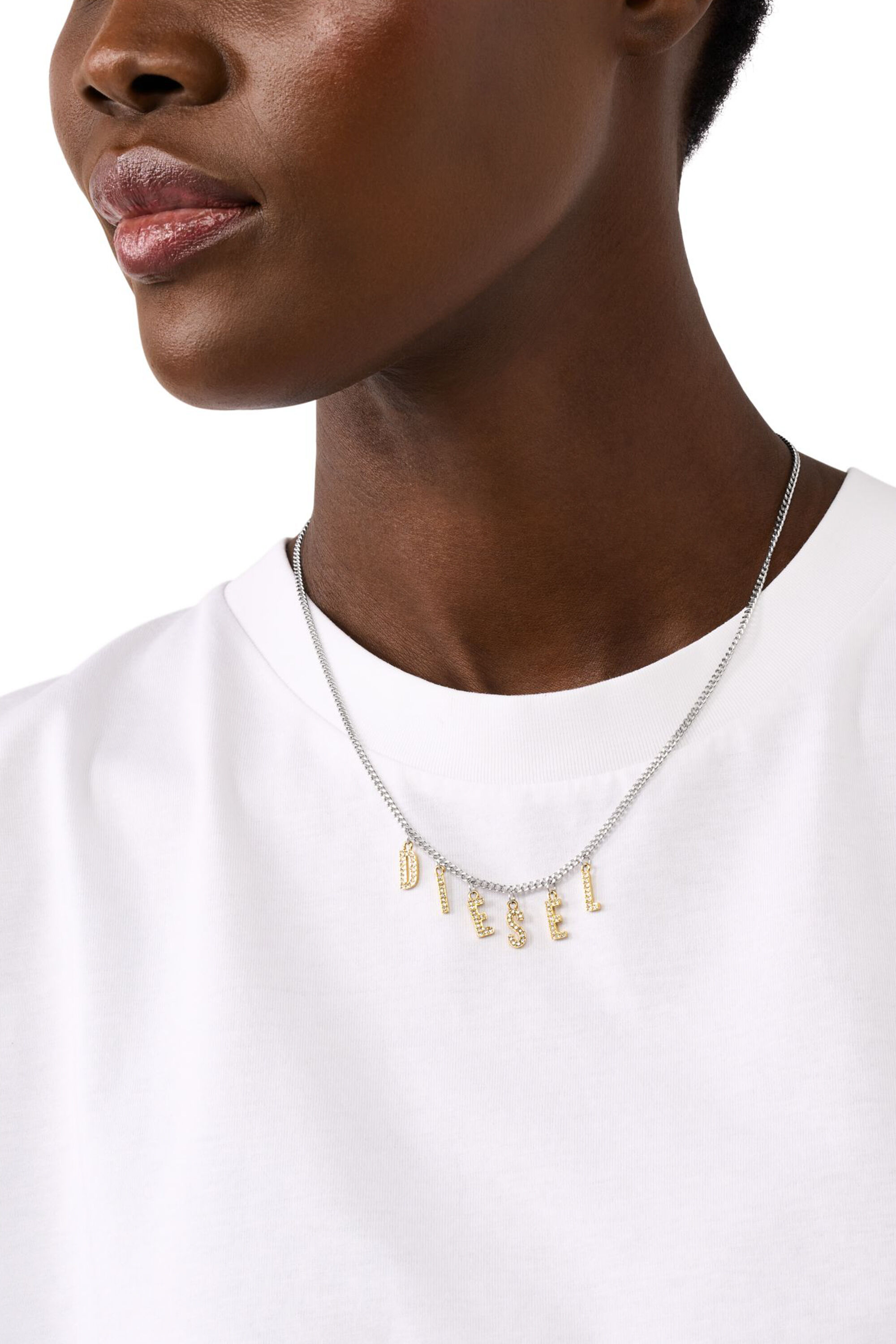 Women's Two-Tone Stainless Steel Chain Necklace | Silver Women's Two-Tone Stainless Steel Chain Necklace | Silver