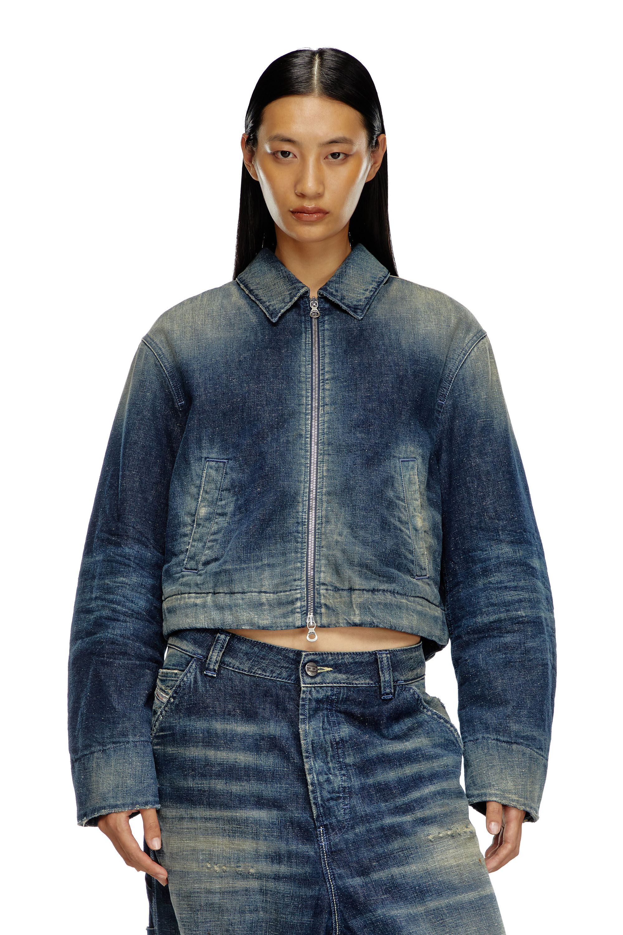 【返品不可】 | denim utility-style in jacket Padded Women's Blue Diesel | ジャケット・アウター