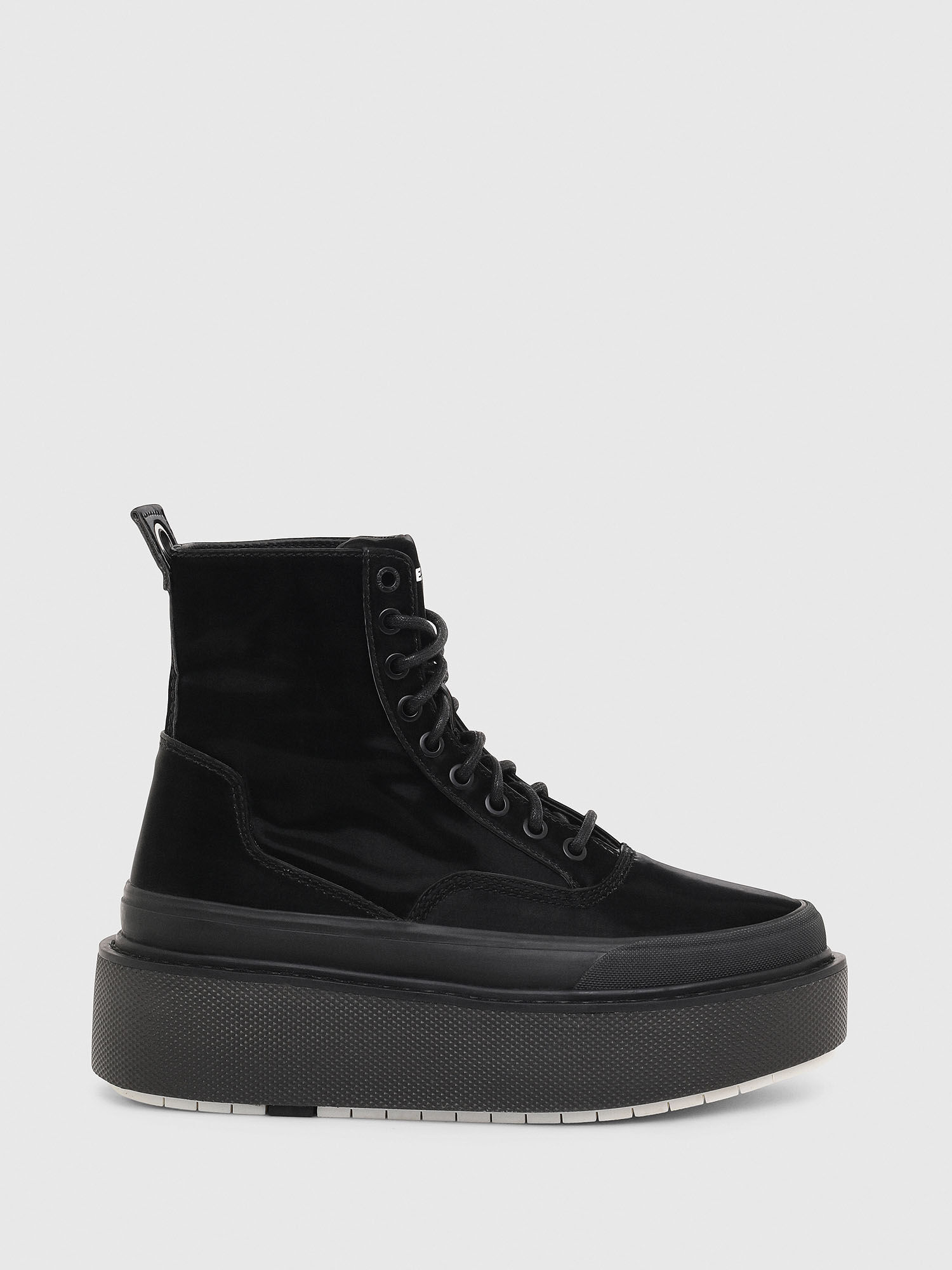 black flatform trainers