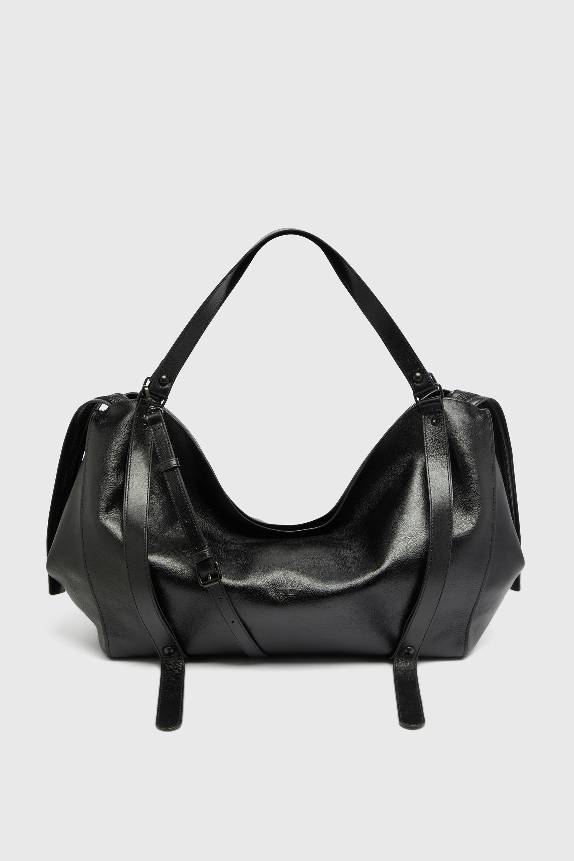 Diesel - D-ONE DUFFLE 48H, Unisex's D-One-Duffle bag in leather in Black - 1