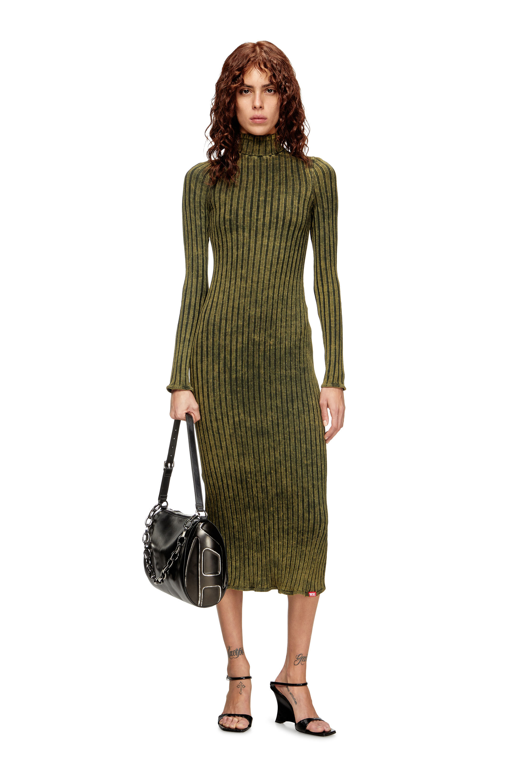 ワンピース DIESEL Midi Dress Women's Midi dress in treated wide-rib jersey | Green | Diesel