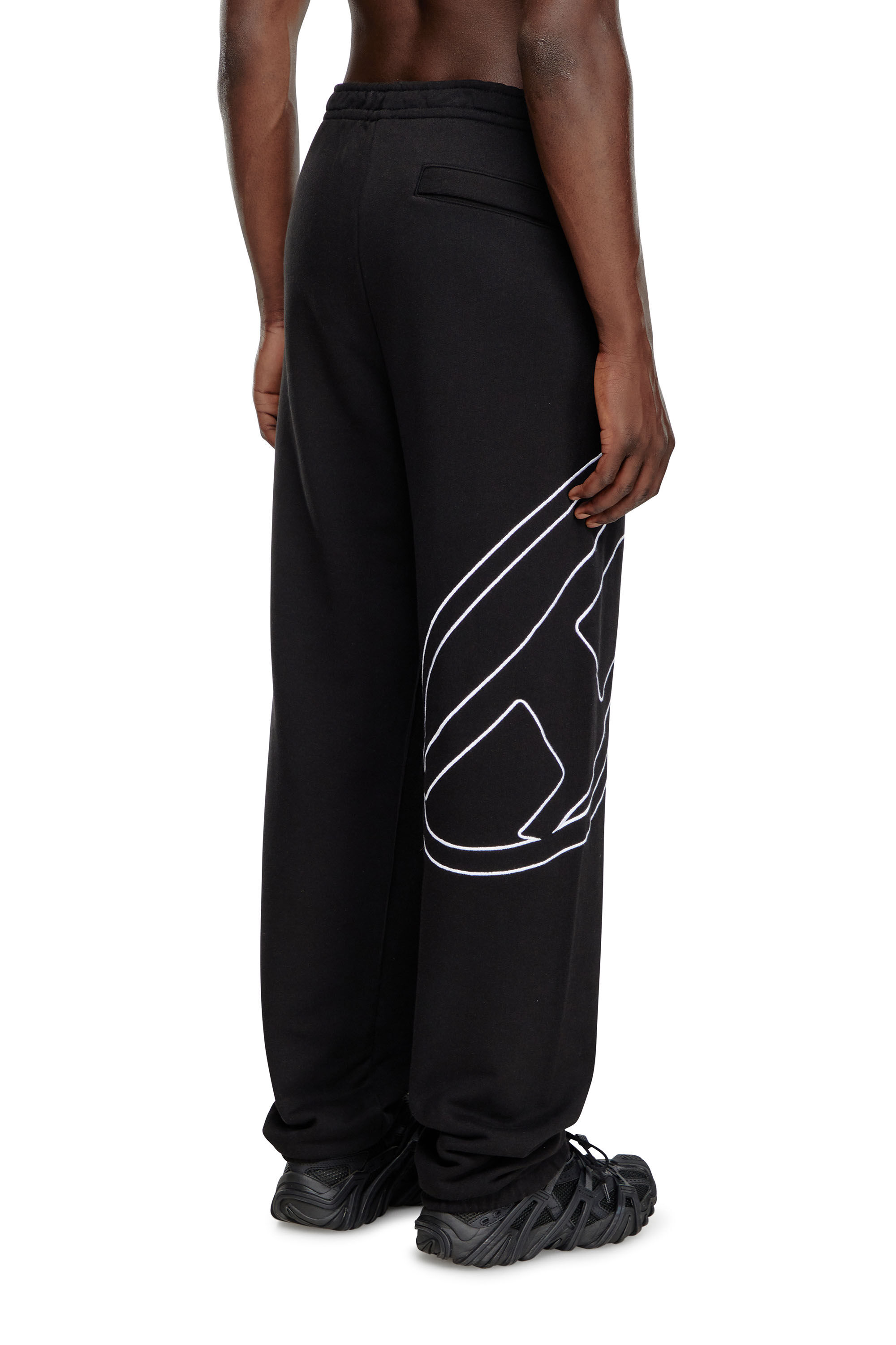 Men's Track pants with mega oval D | Black | Diesel