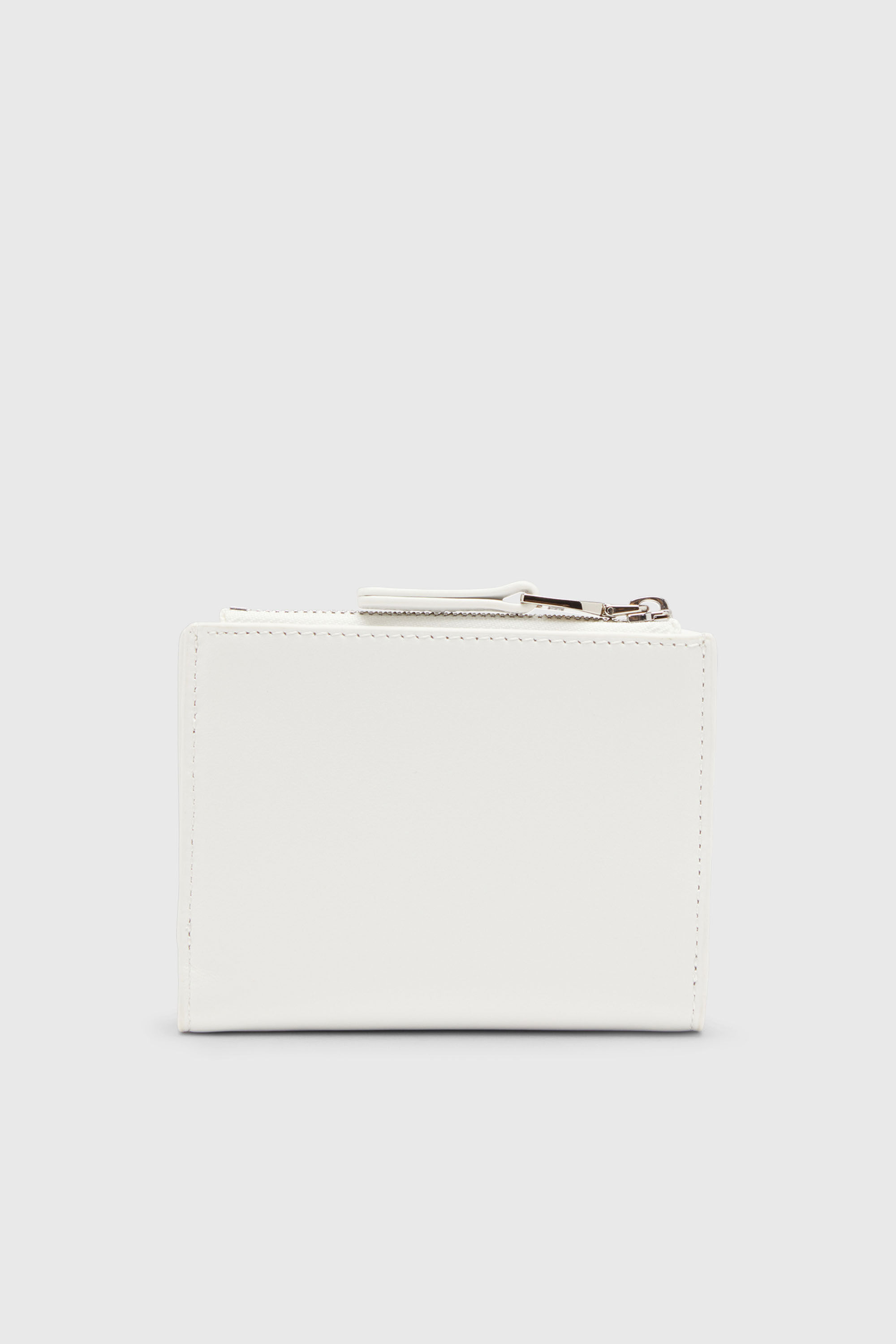 Women's Small leather wallet with logo plaque | White | Diesel