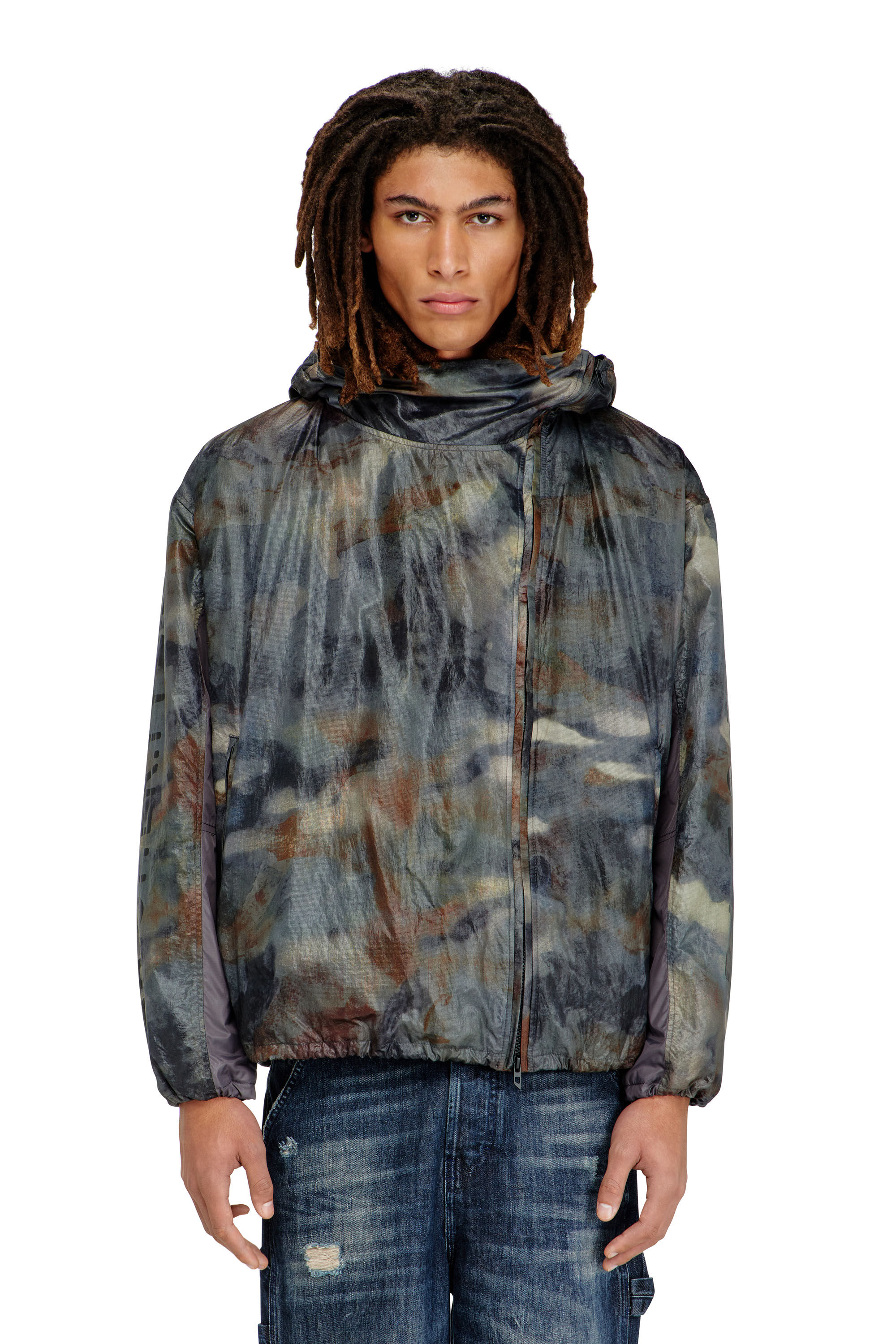 Men's Windbreaker with abstract print | Multicolor | Diesel TR
