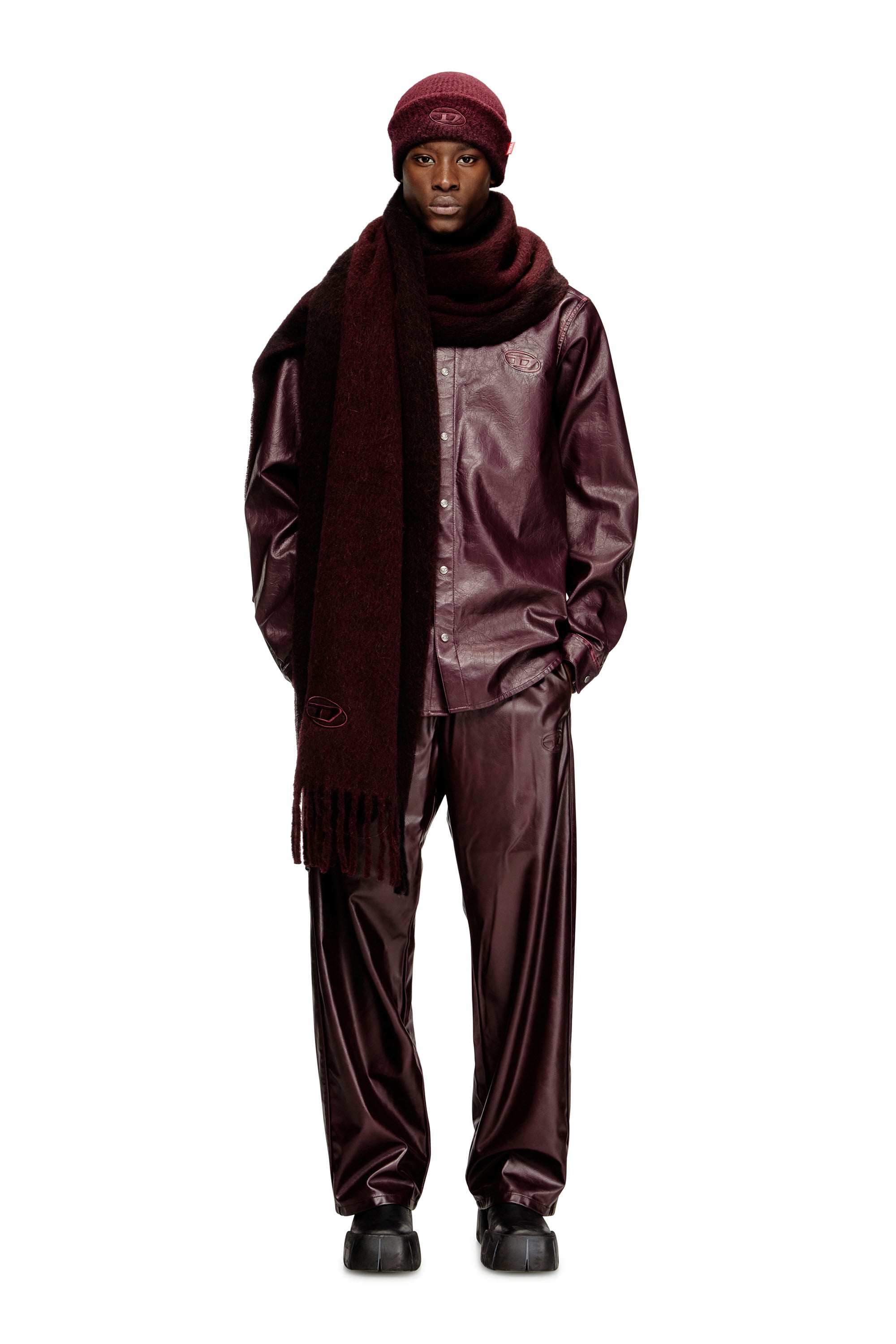 Men's Pants with logo in burgundy | Red | Diesel TR