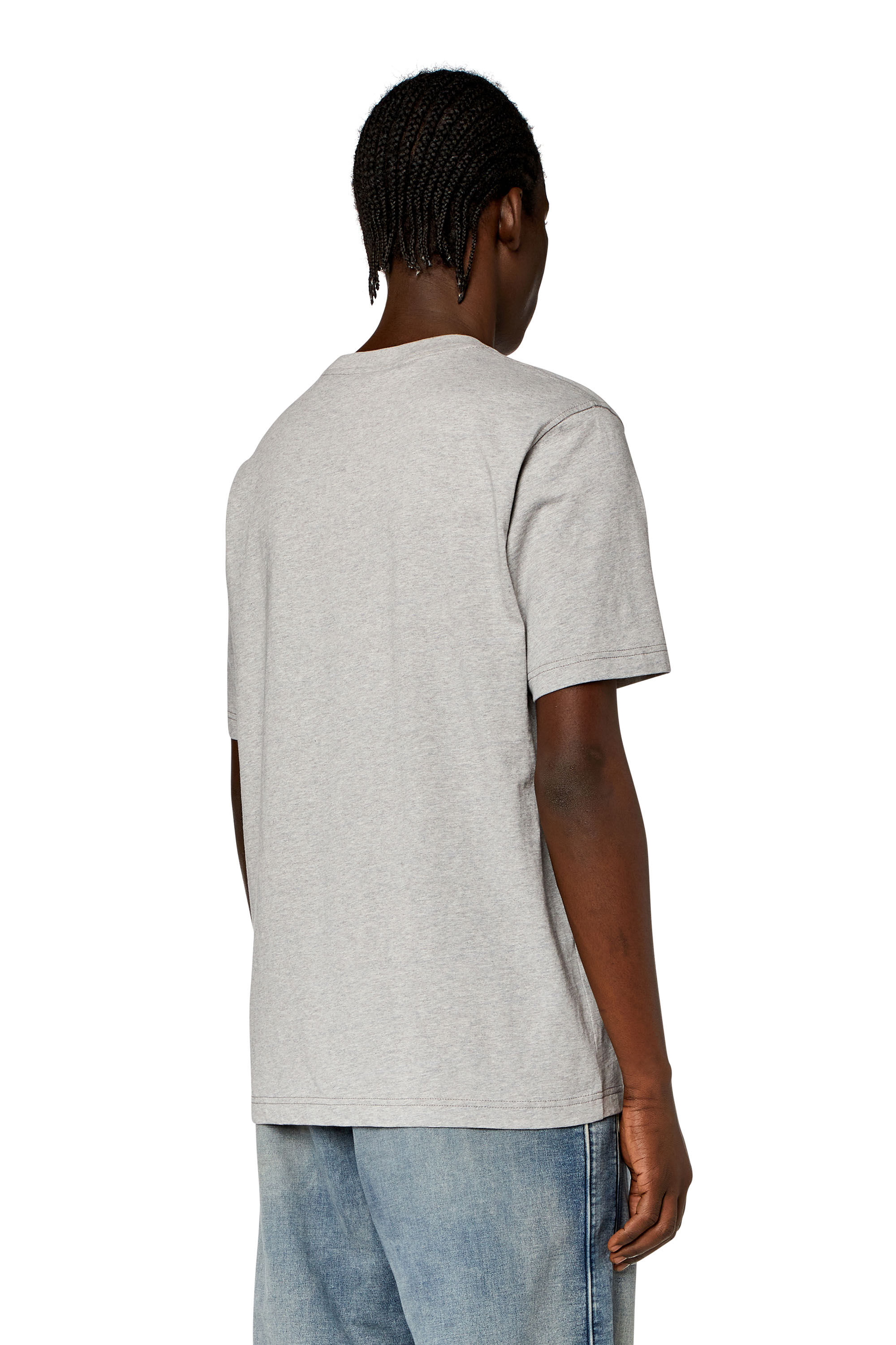 Diesel - T-JUST-N14, Man's T-shirt with mixed logo prints in Grey - 2