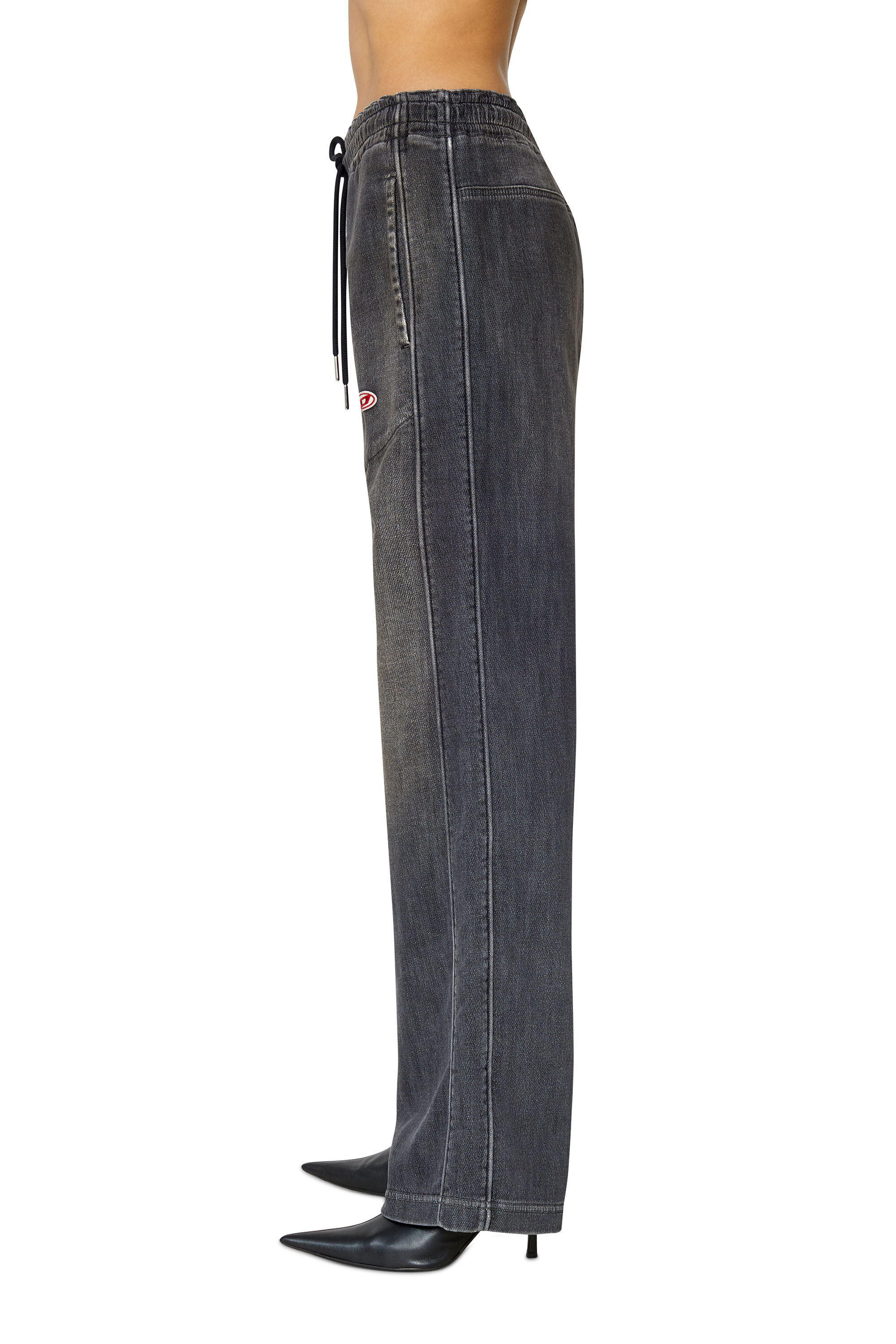 D-MARTIANS TRACK DENIM Woman: Straight Black/grey Baggy Jeans | Diesel