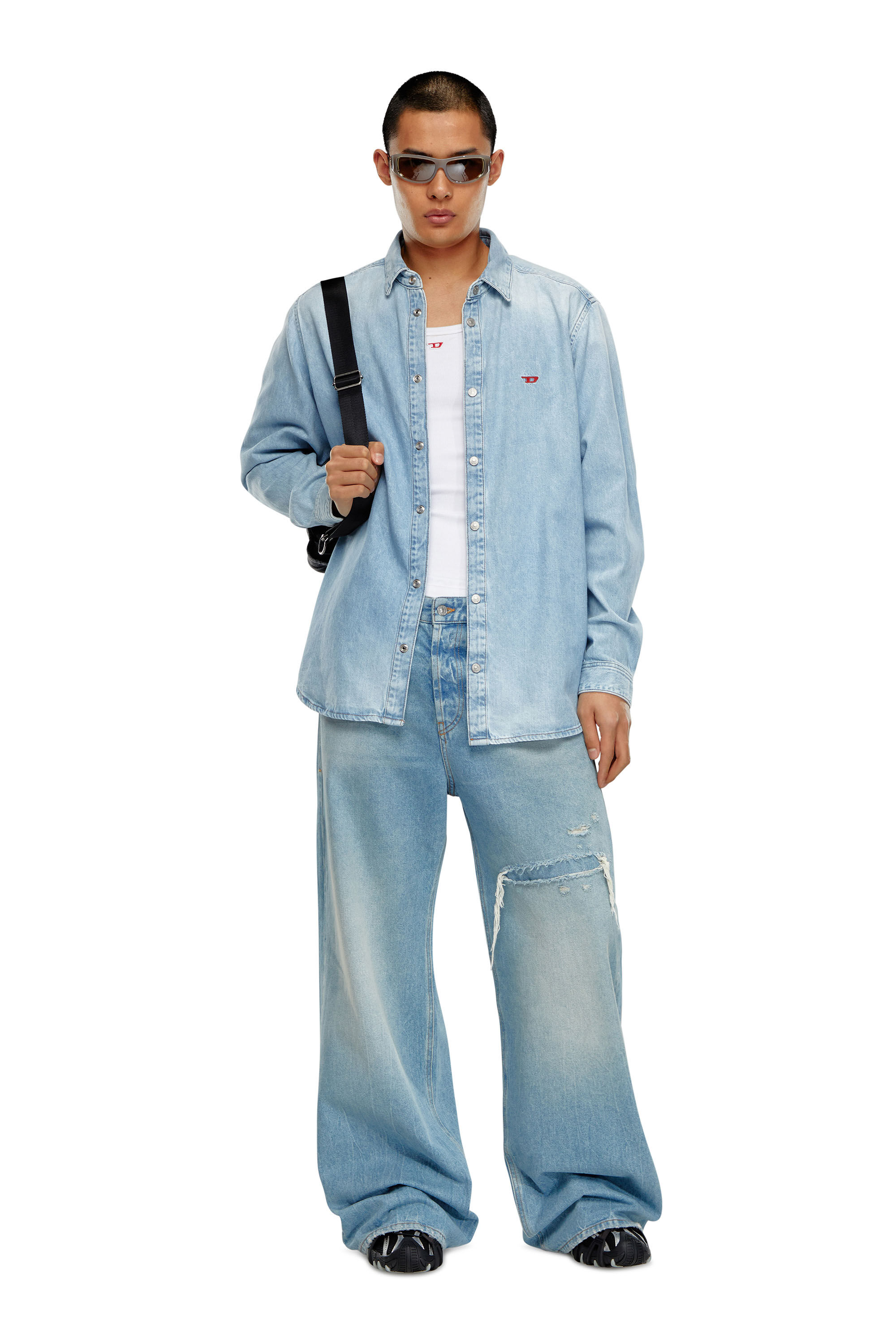 Men's Shirt in denim | Light Blue | Diesel