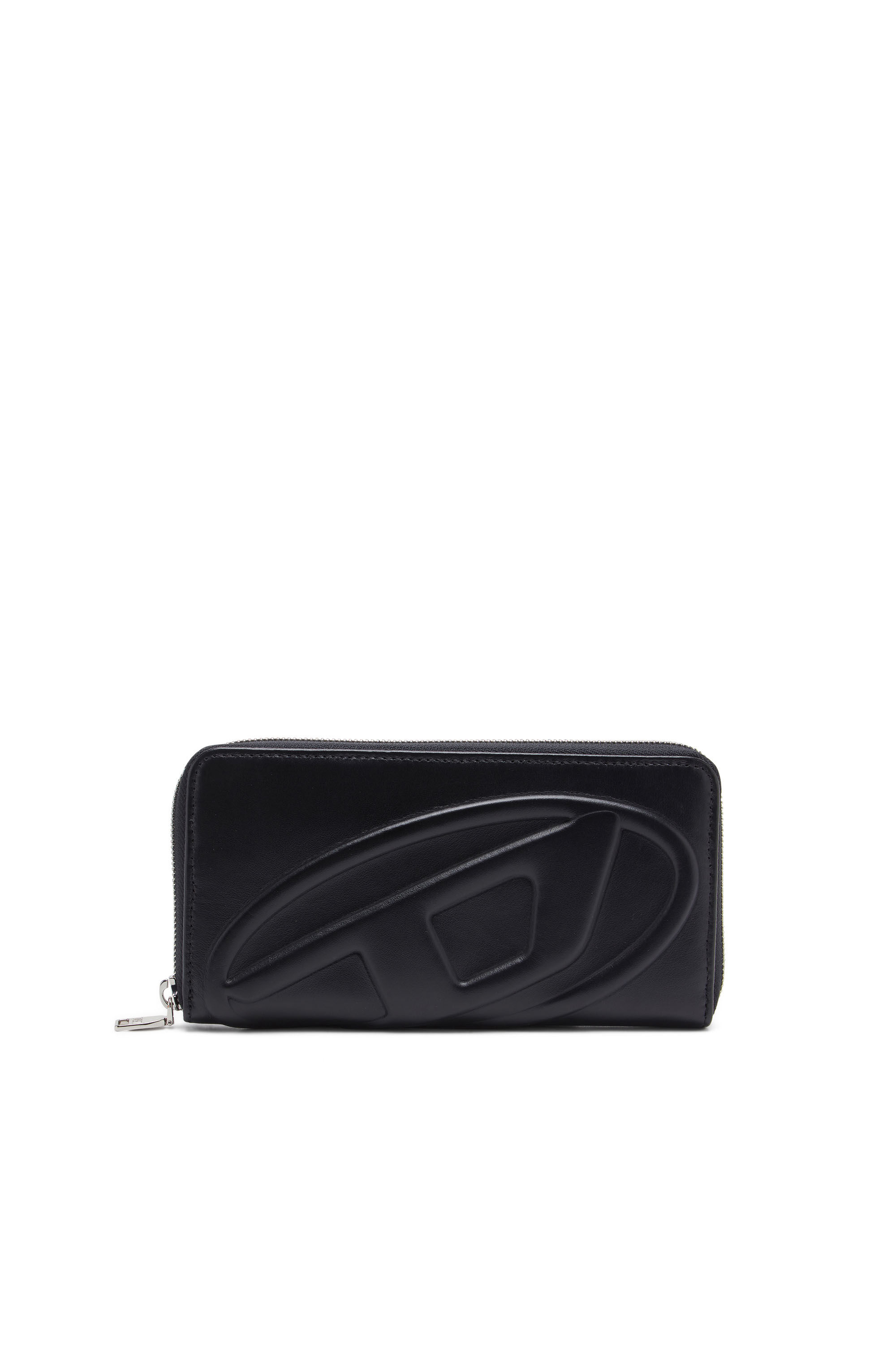 Women's Long zip wallet with embossed logo | Black | Diesel