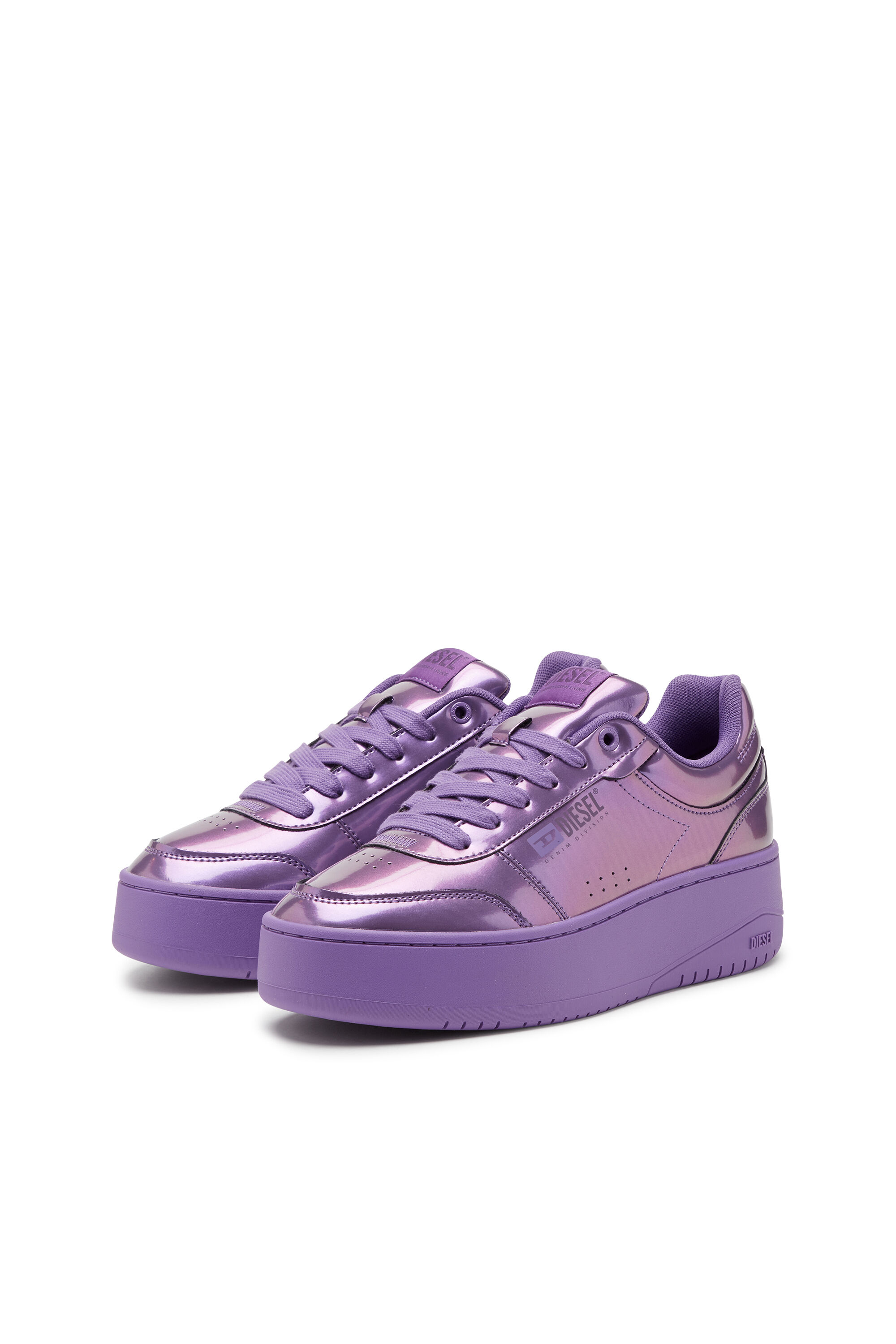 Women's S-Athene-Iridescent platform sneakers | Violet | Diesel