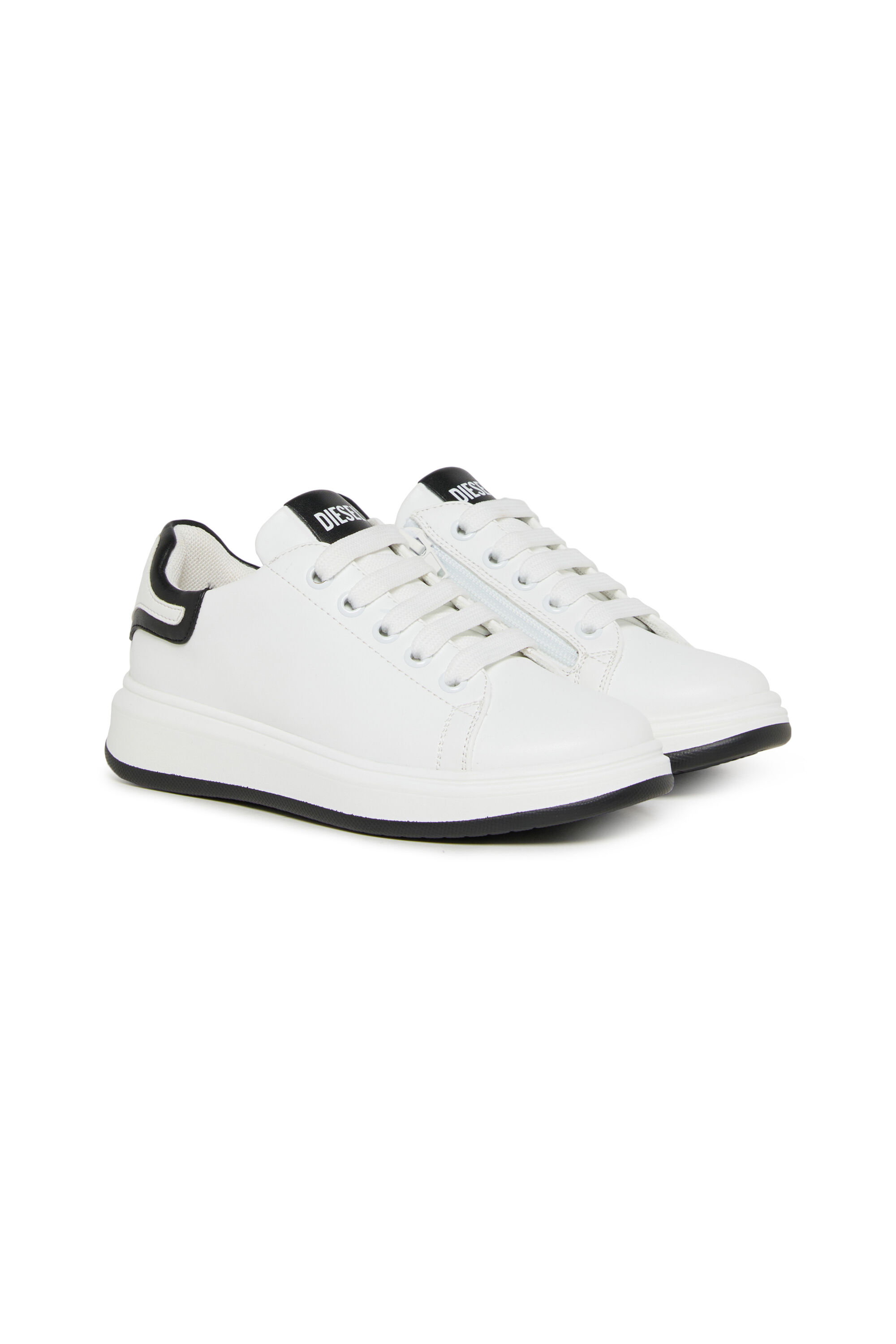 Diesel - S-MEQUIPLA, Unisex's S-MEQUIPLA-Sneakers with contrast trims in White/Black - 2