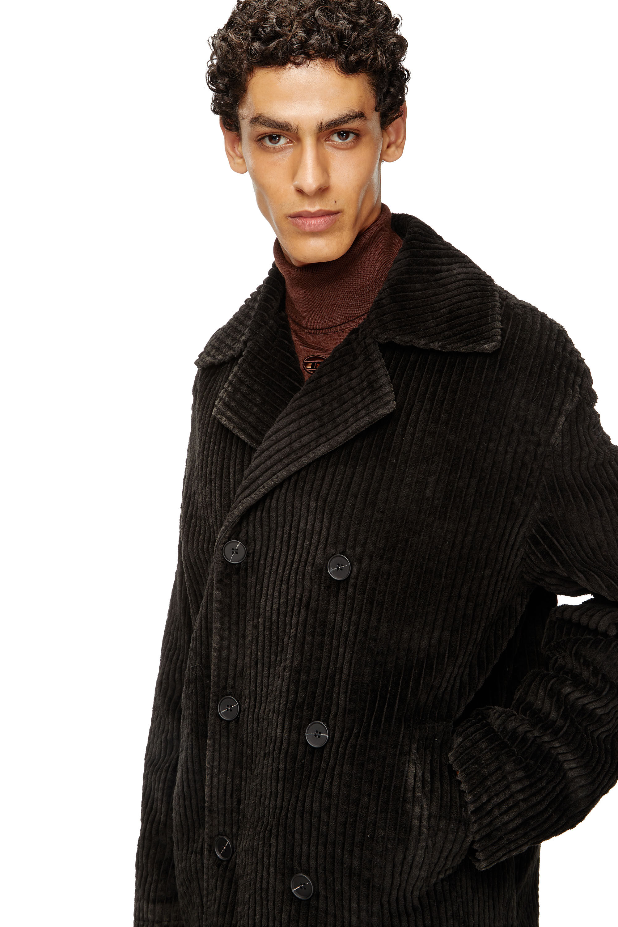 Men's Pea coat in treated corduroy | Brown | Diesel