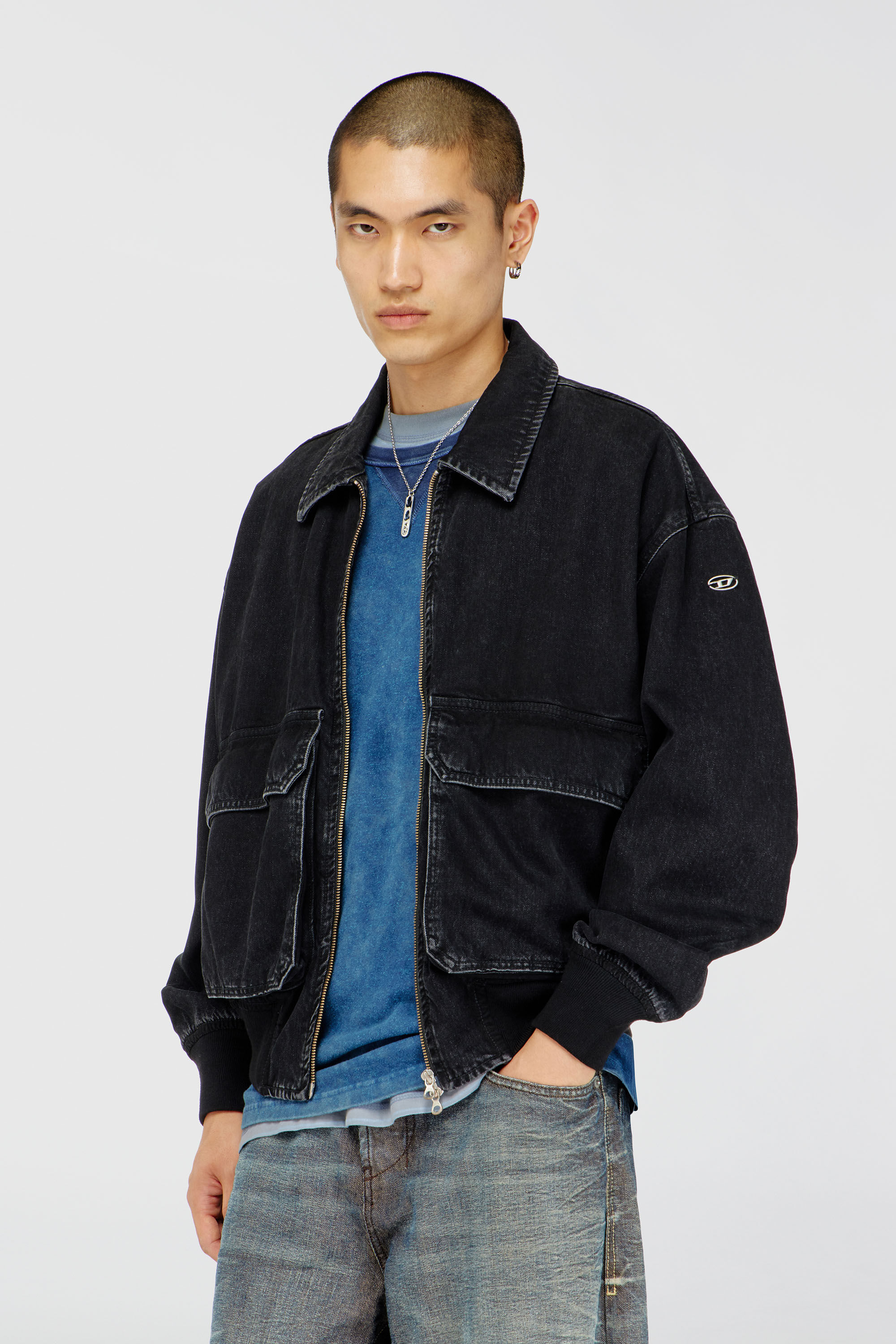 Women's Jacket in denim | Black | Diesel {{Country}}