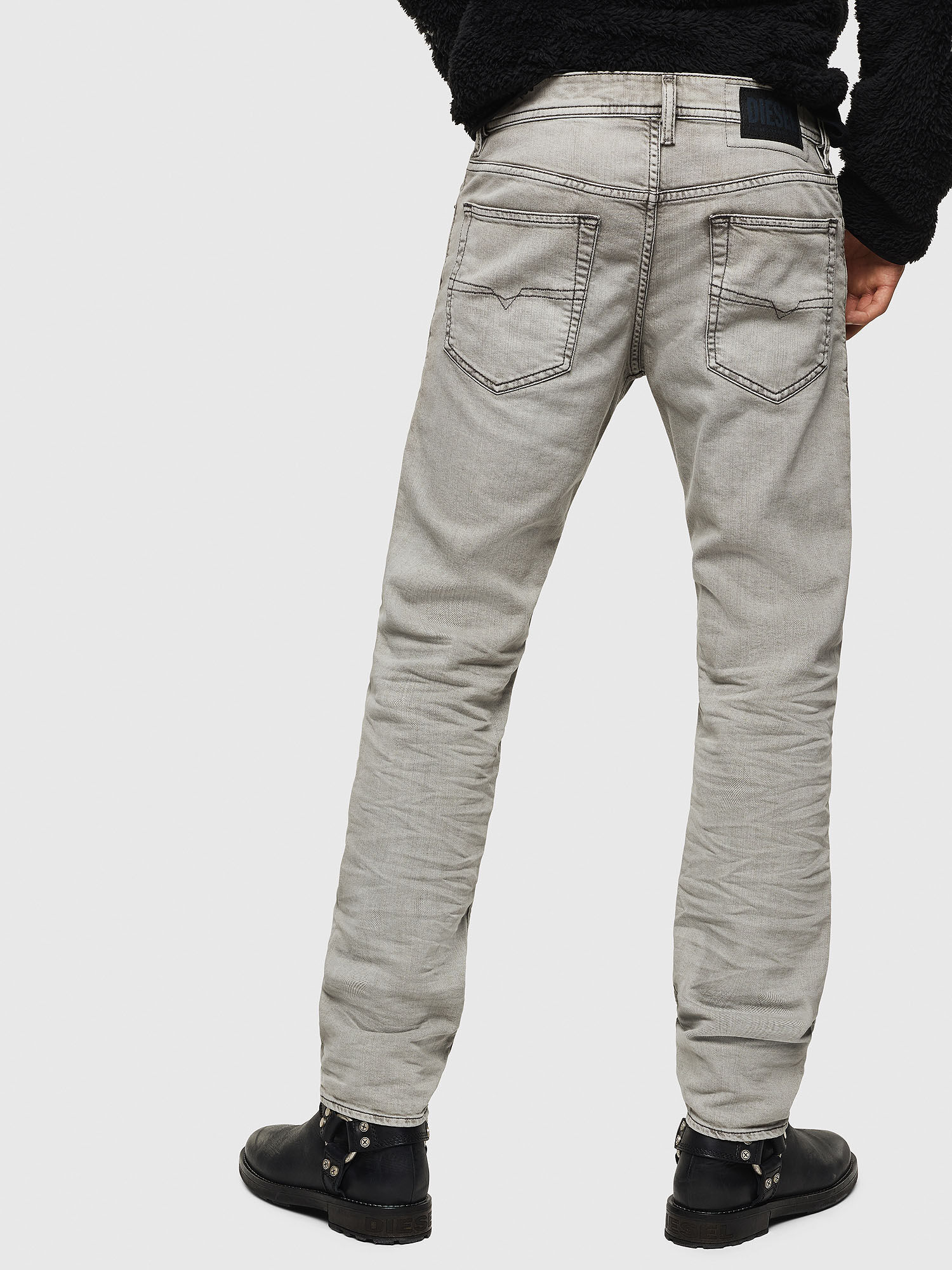 high rise button jeans