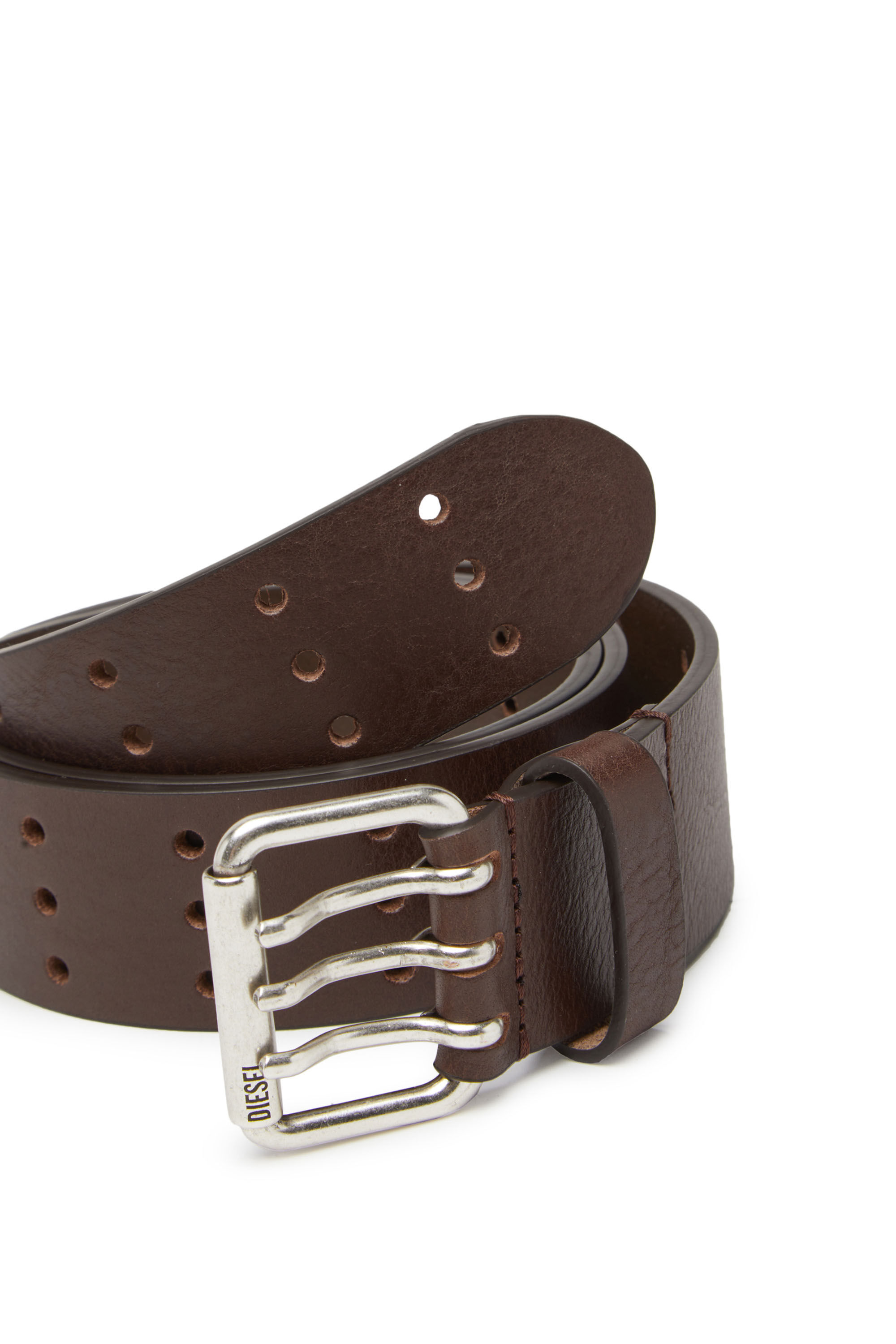 Men's Leather belt with triple-prong buckle | Diesel B-MILI