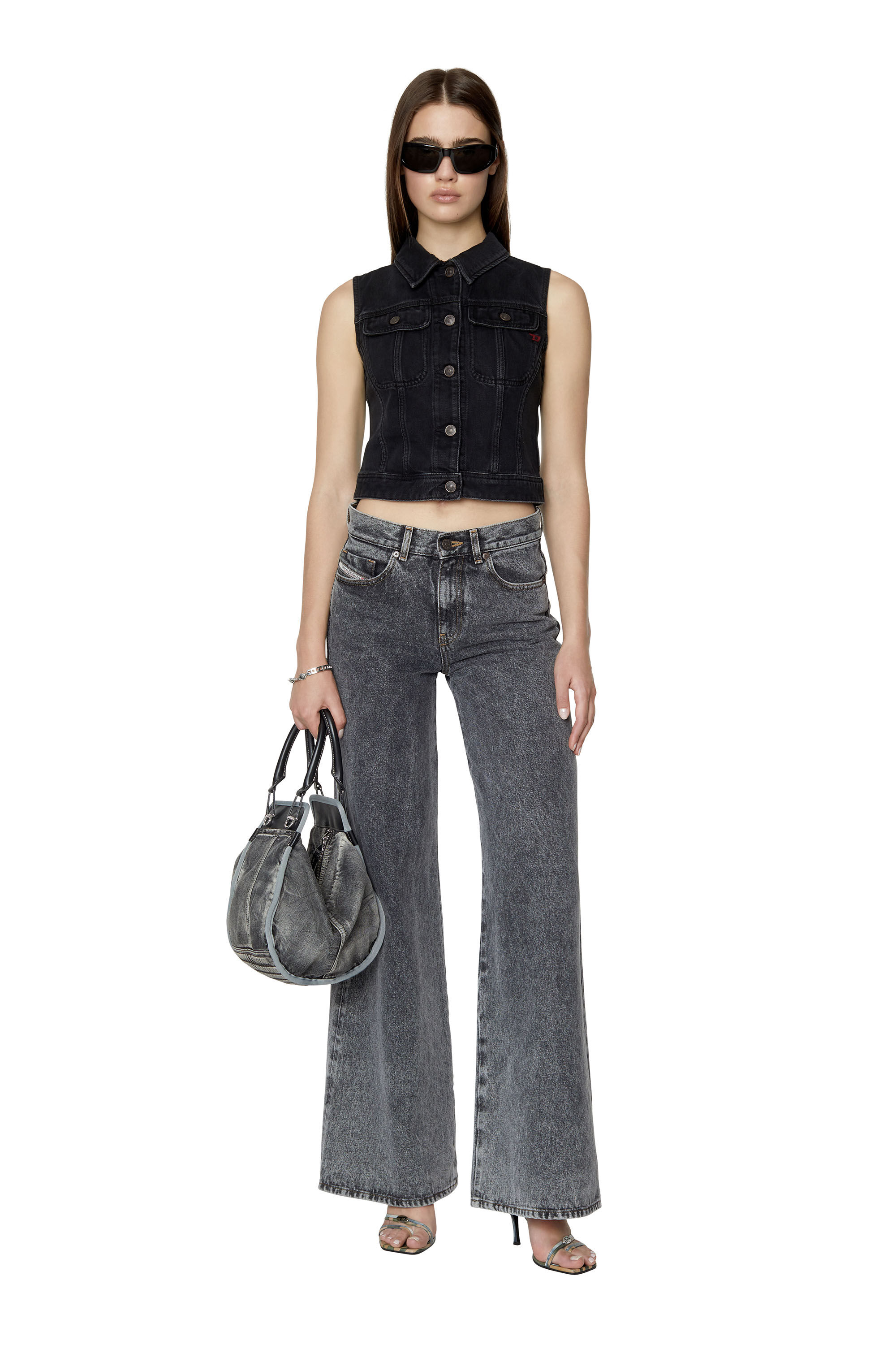 DE-SLIMMY-SM Woman: Slim-fit sleeveless denim vest | Diesel