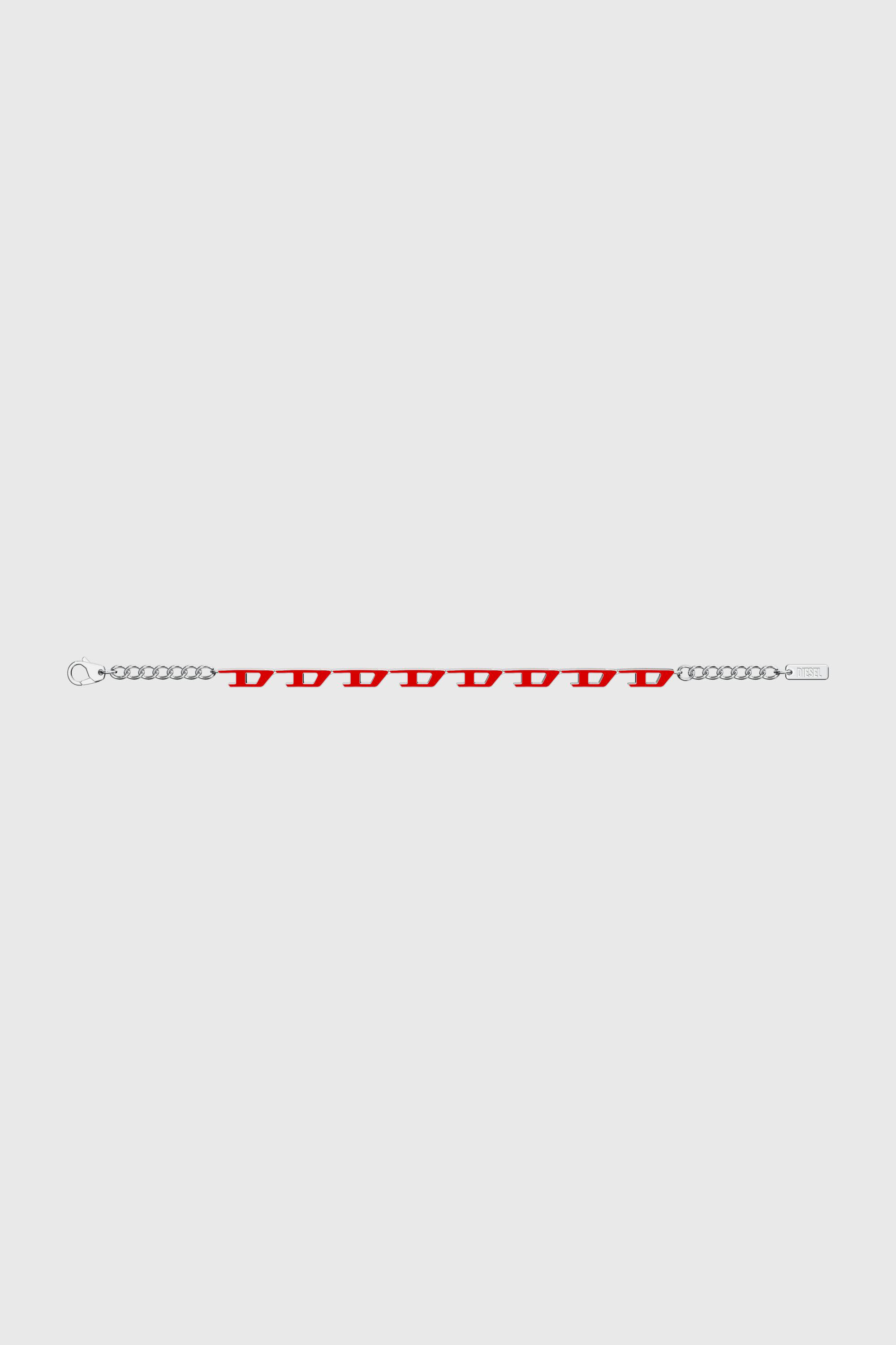 Diesel - DX1690040 JEWELLERY, Unisex's Stainless steel bracelet in Silver/Red - 4