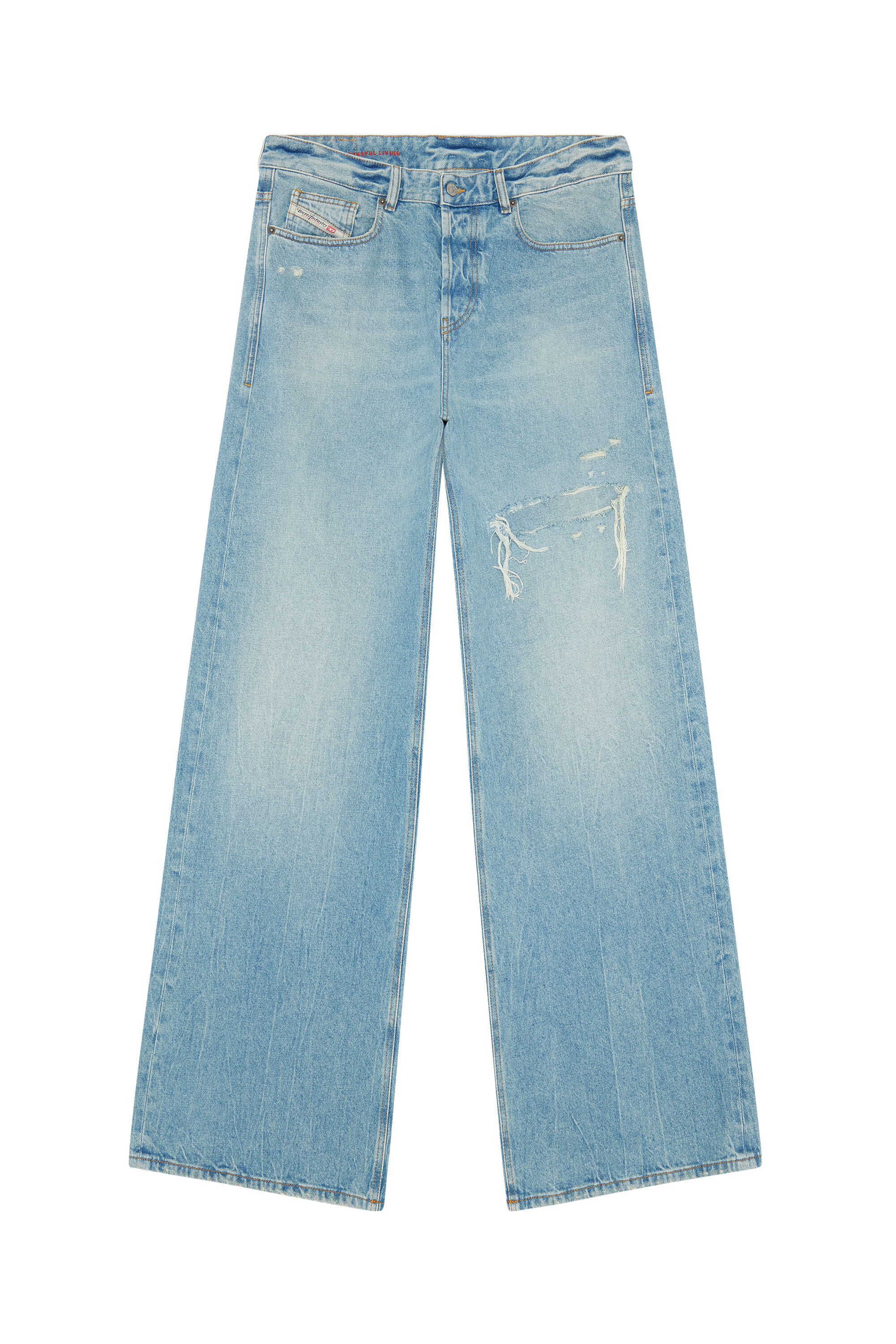 D-Rise Men: Oversized Light blue Straight Baggy Jeans | Diesel