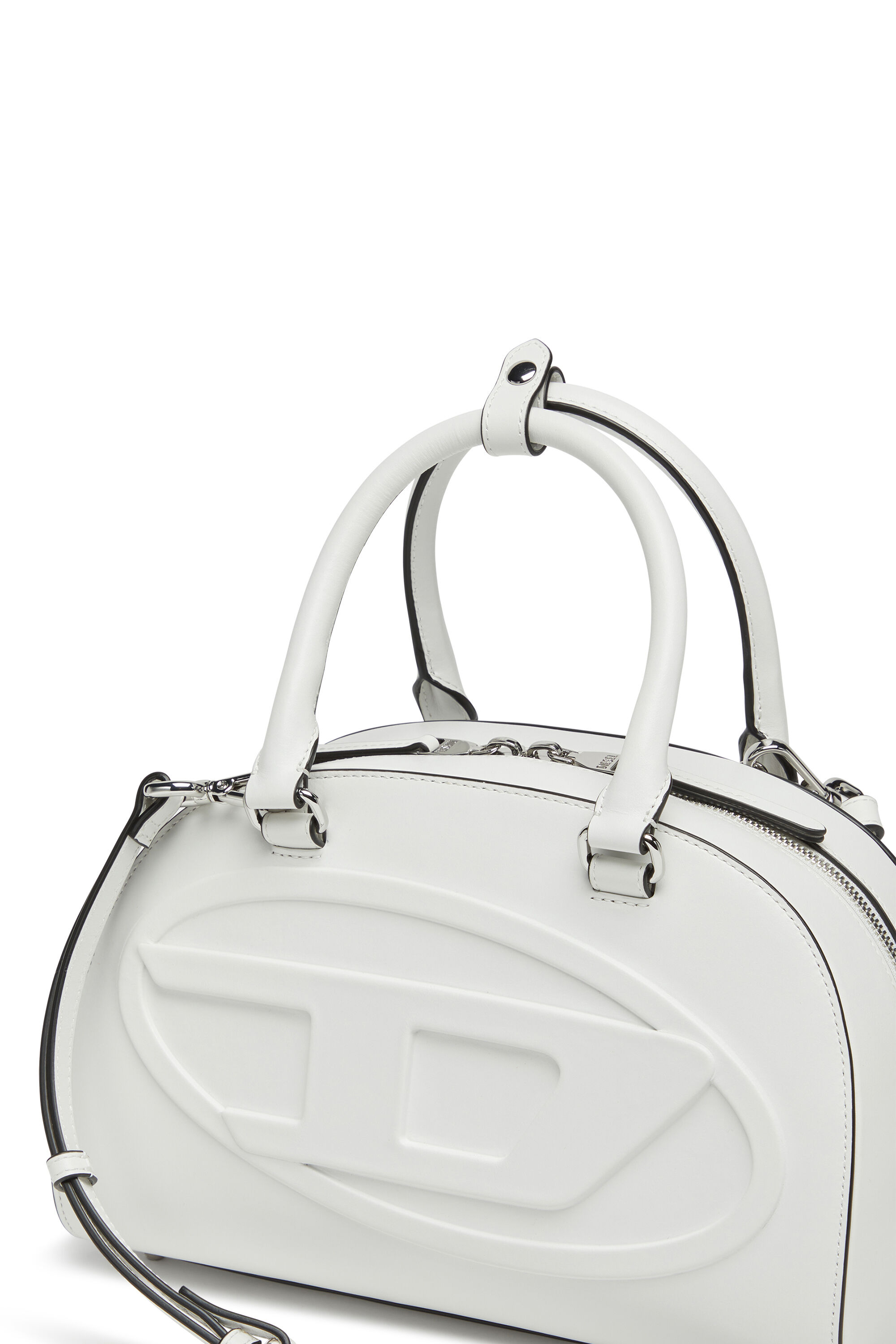 Women's 1DR Dome-Leather bowling bag | White | Diesel {{Country}}