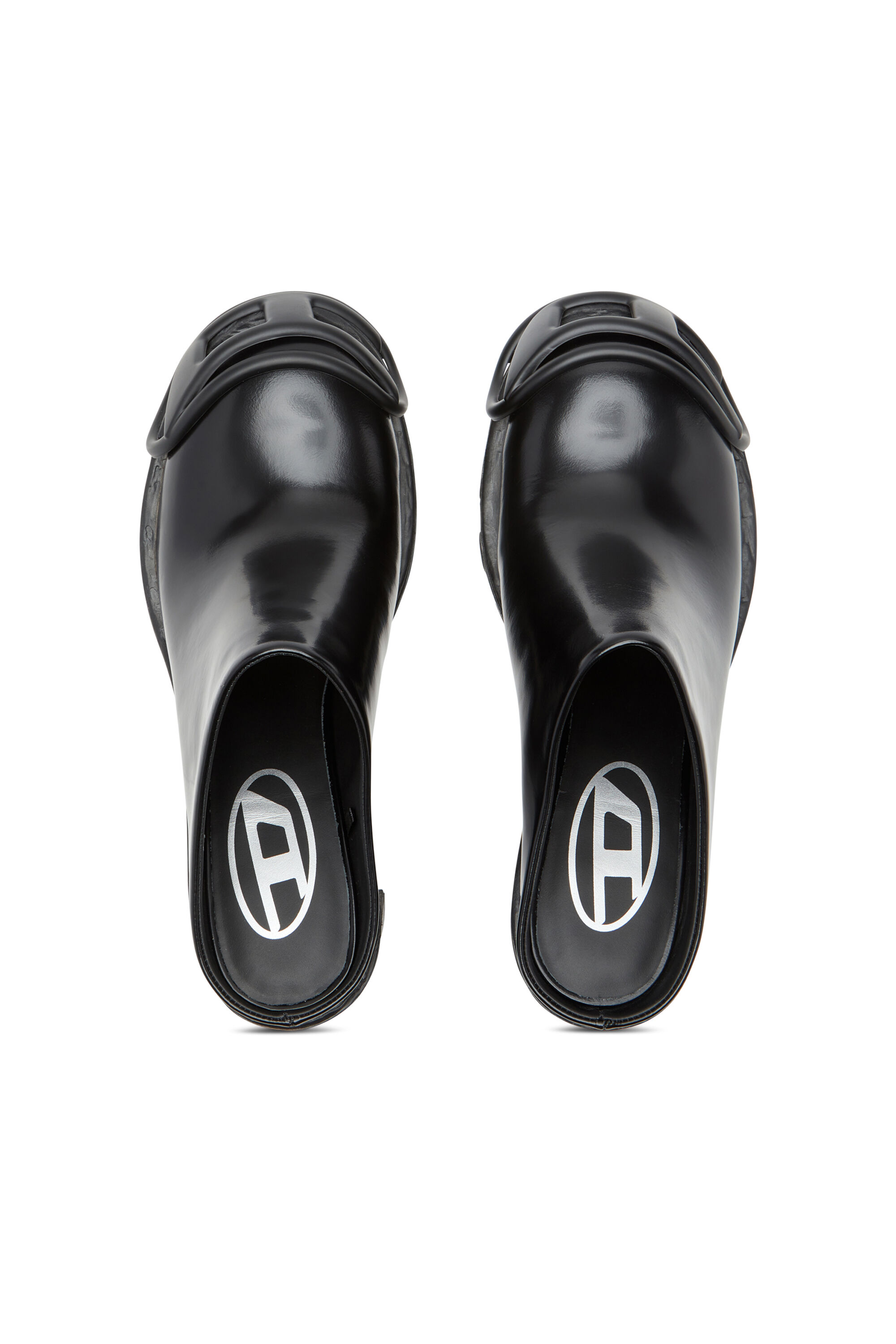 Women's D-Hammer-High-heel mules with Oval D plaque | Black | Diesel
