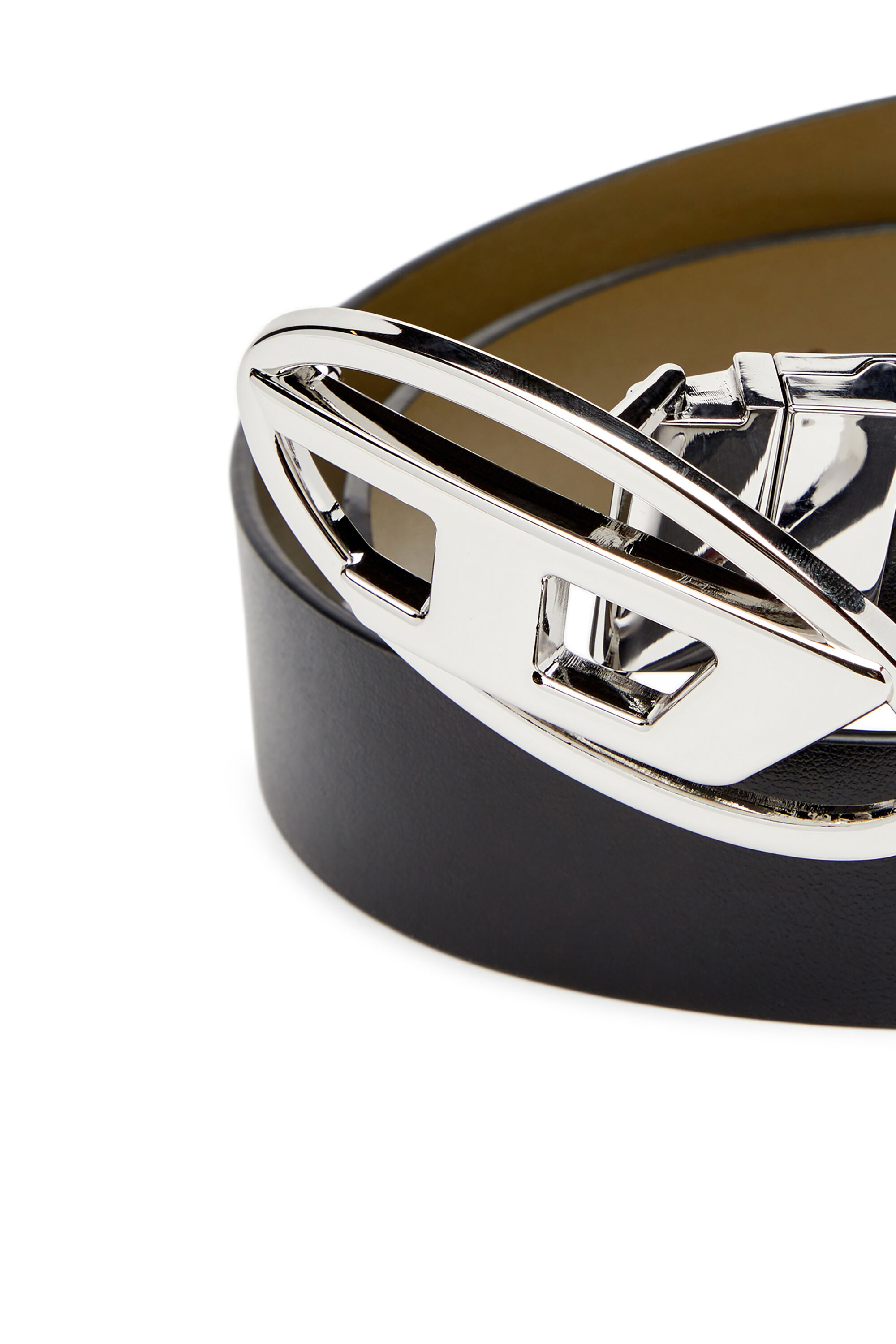 ベルト DIESEL Woman Belt Black X09874P1245 HA620 Women's 3cm reversible leather belt with Oval D buckle
