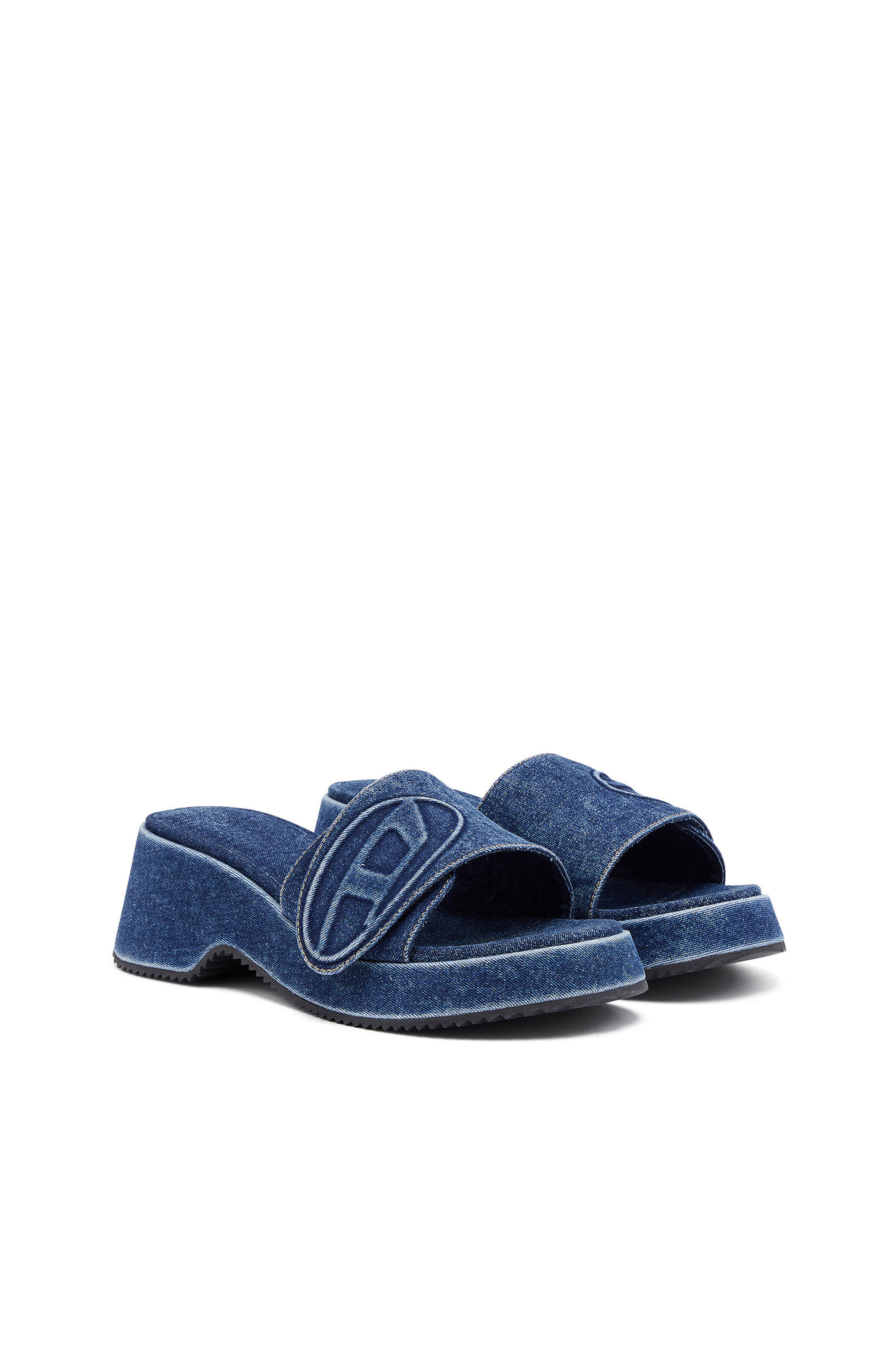 Blue slide sandals top